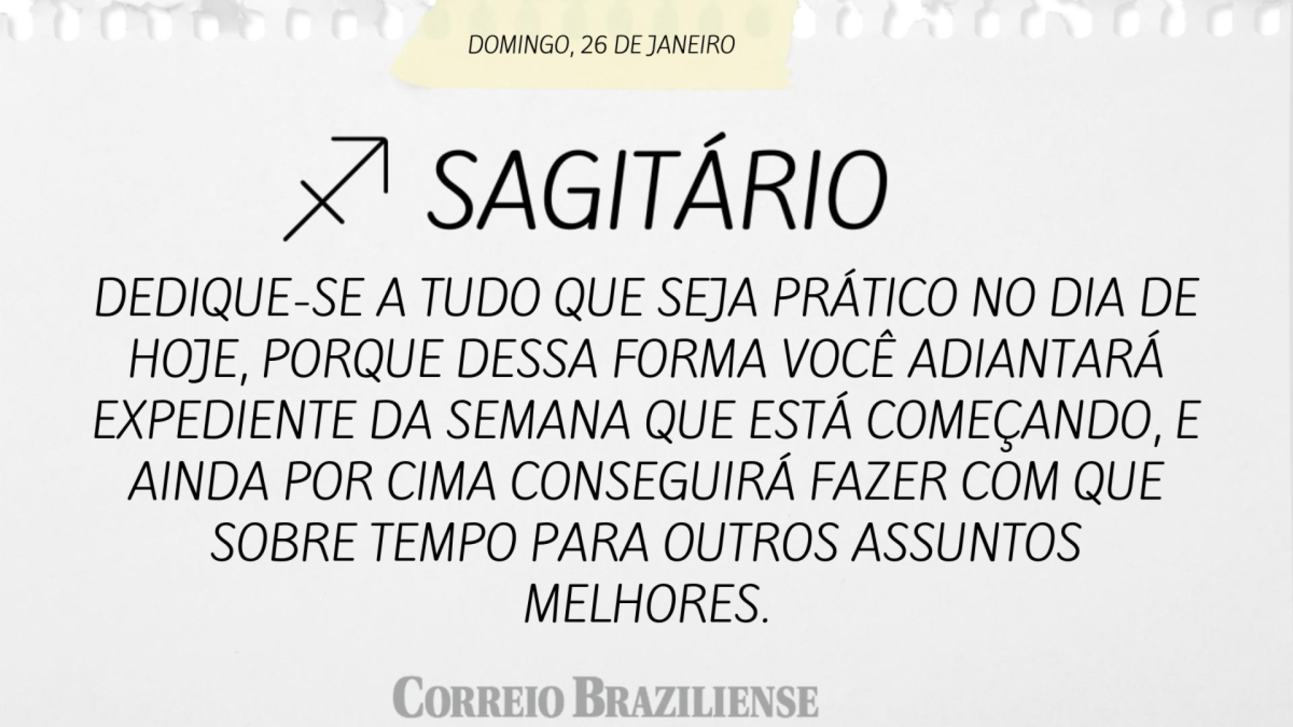 Sagitário | 26 de janeiro de 2025