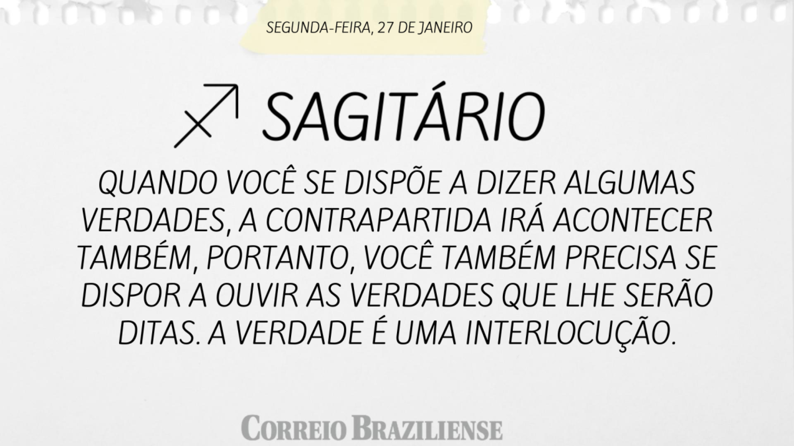 Sagitário | 27 de janeiro