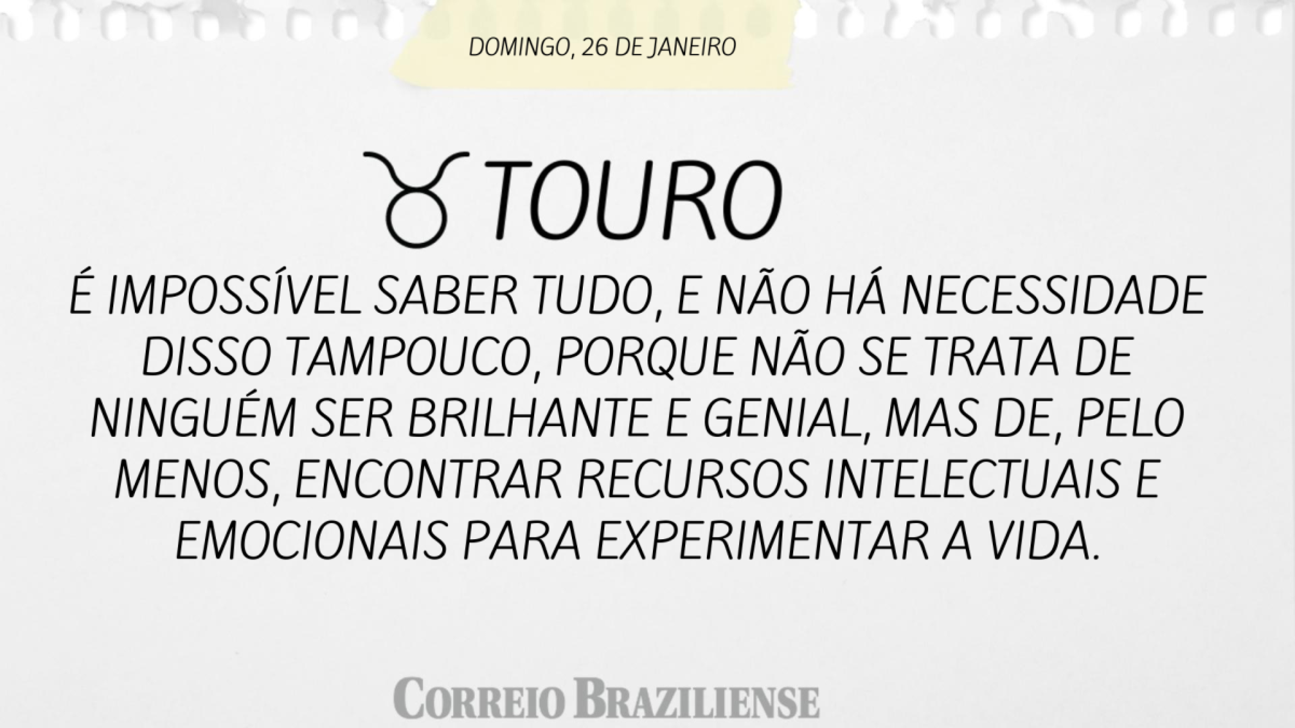 Touro | 26 de janeiro de 2025