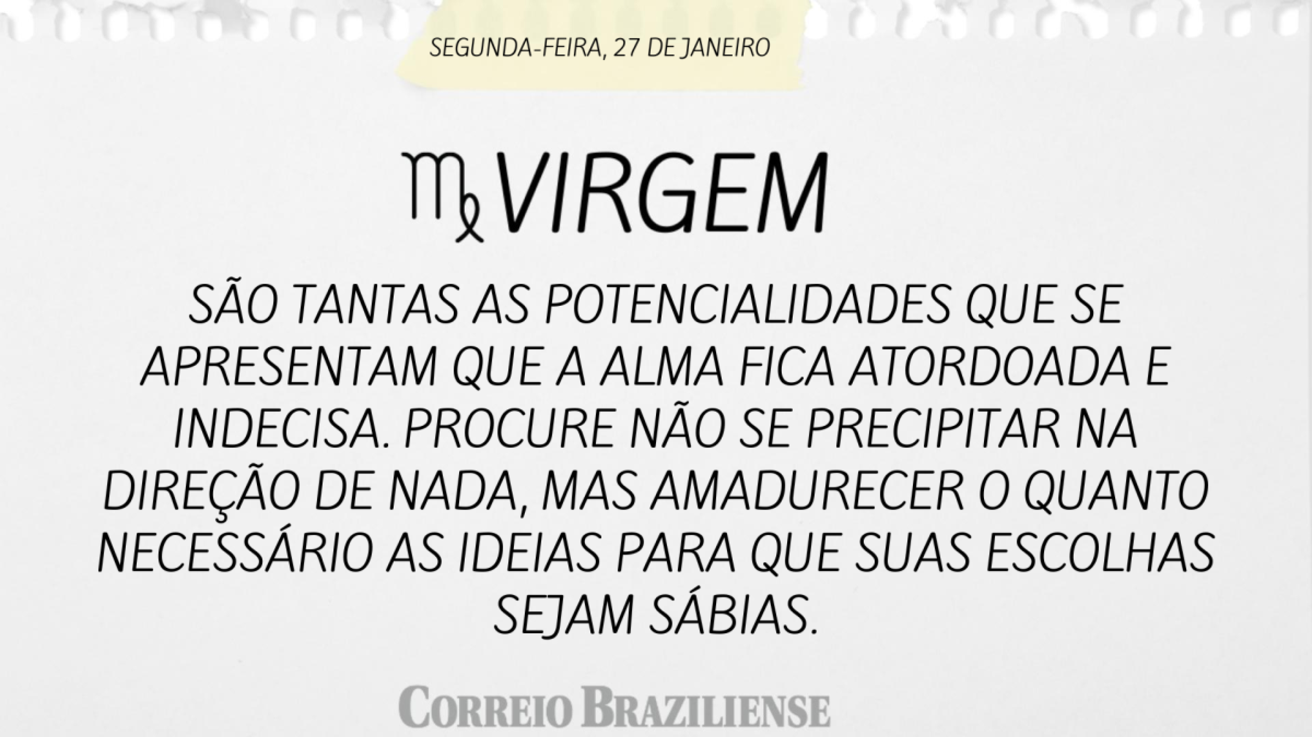 Virgem | 27 de janeiro