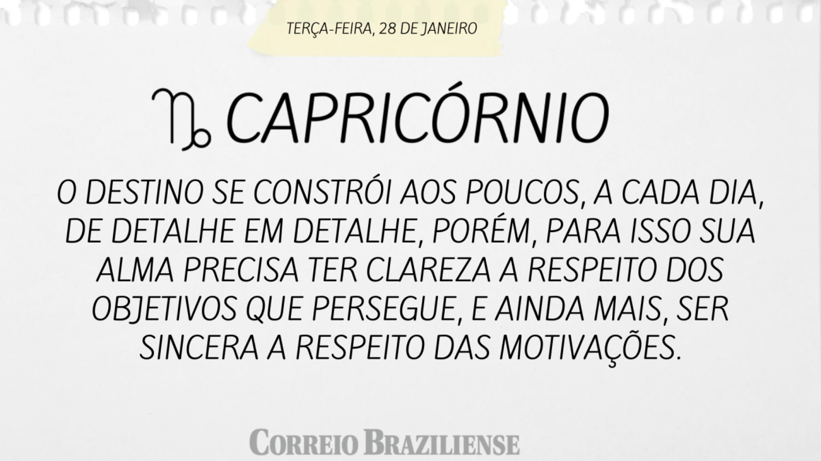 Horóscopo de terça -feira (28/1)