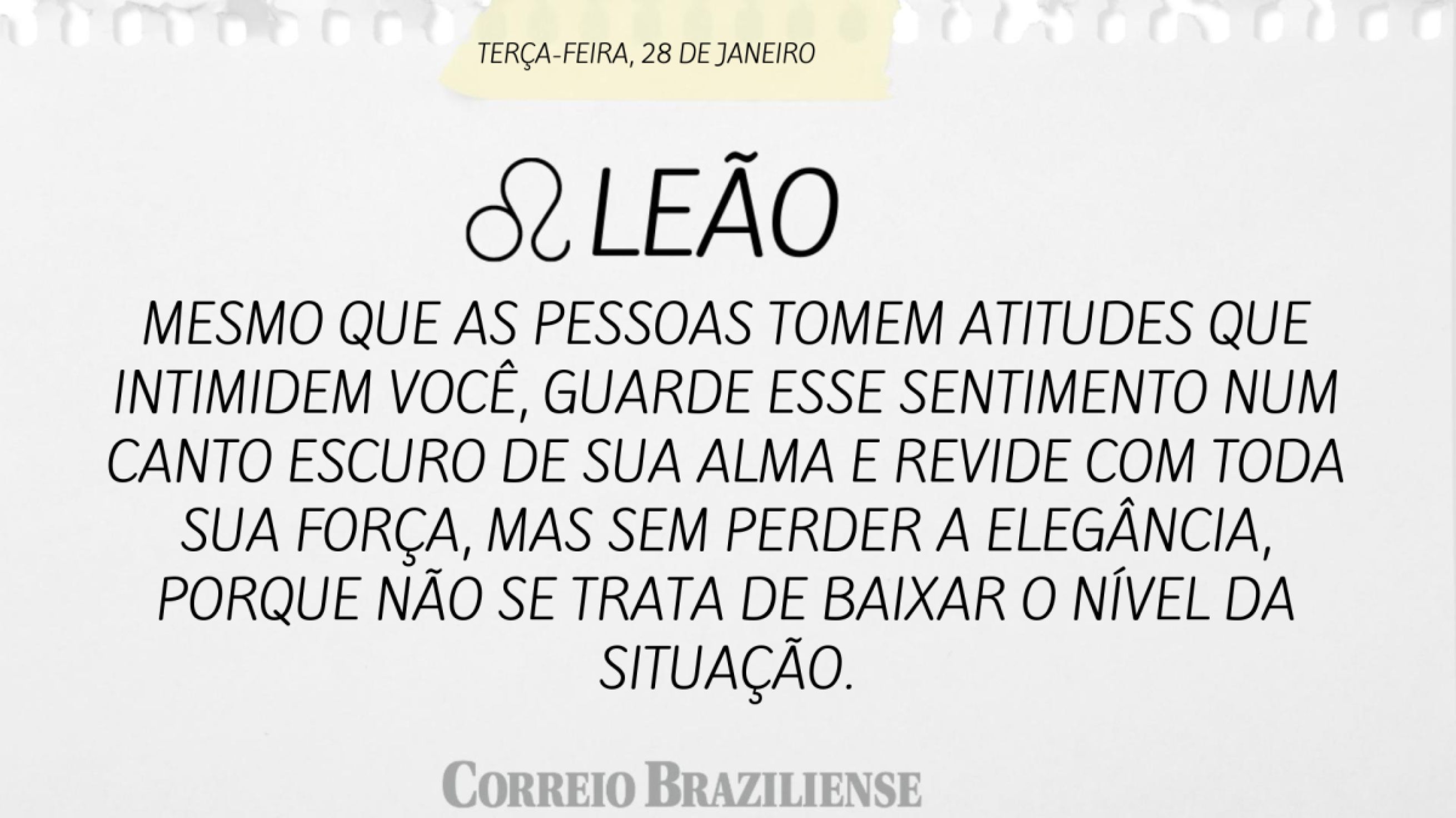 Horóscopo de terça -feira (28/1)