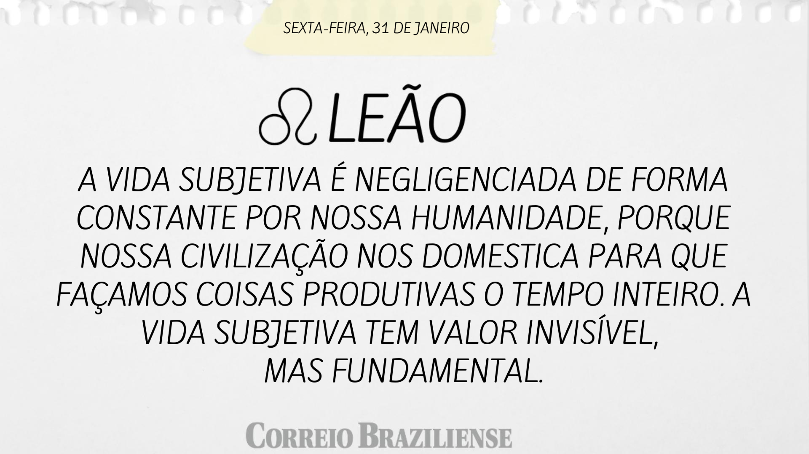 Leão | 31 de janeiro