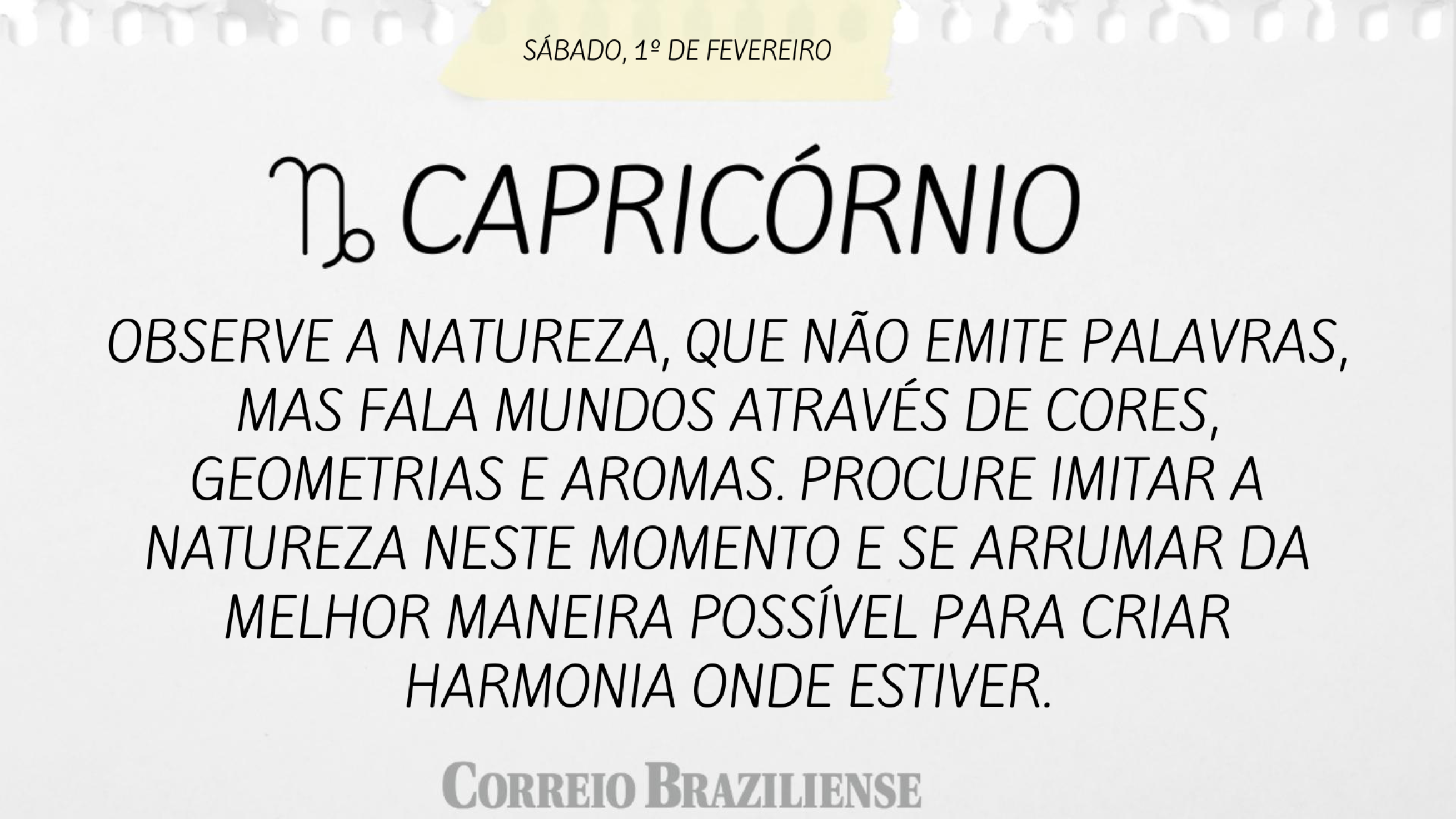 Capricórnio | 1 de fevereiro