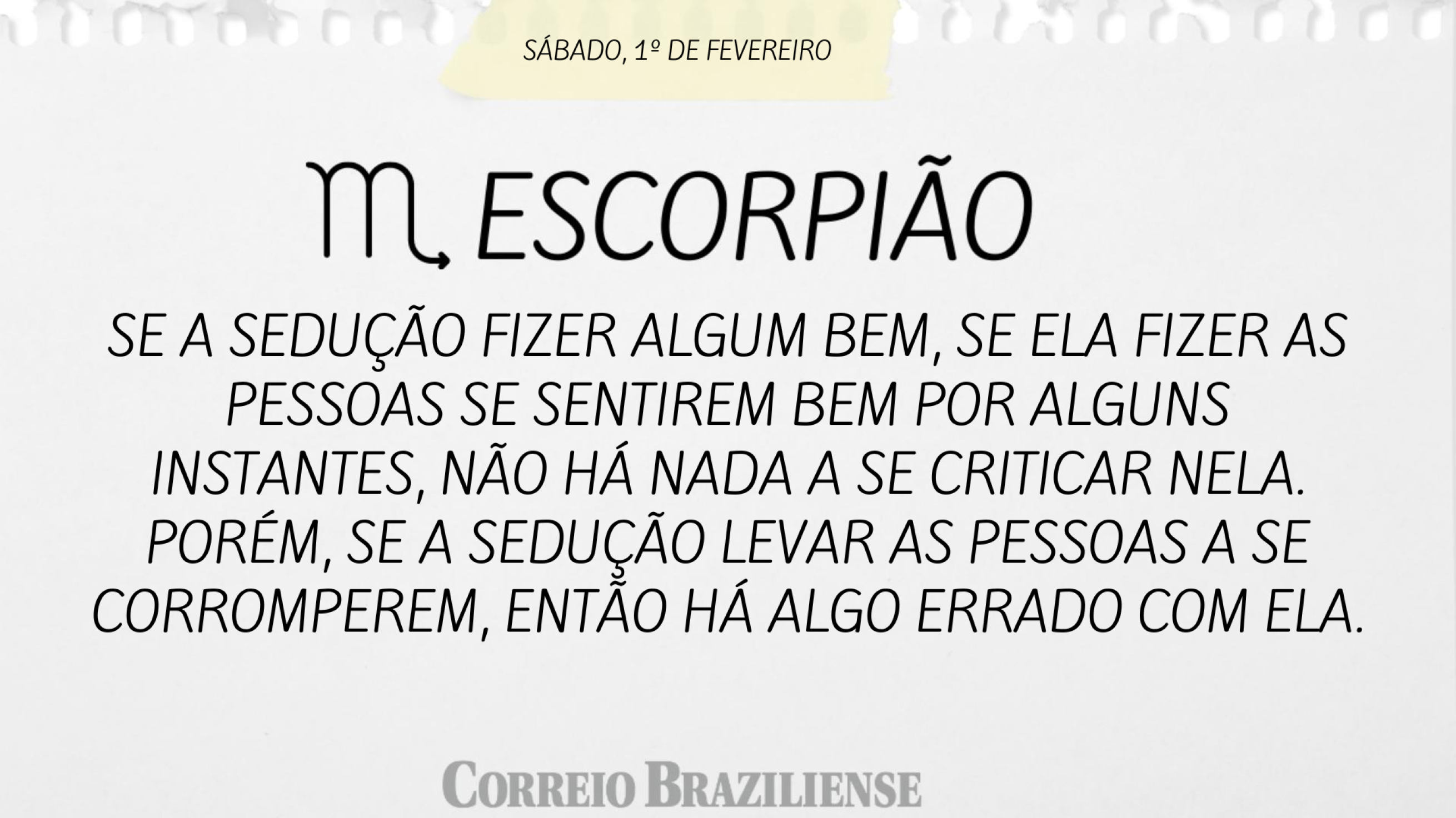 Escorpião | 1 de fevereiro