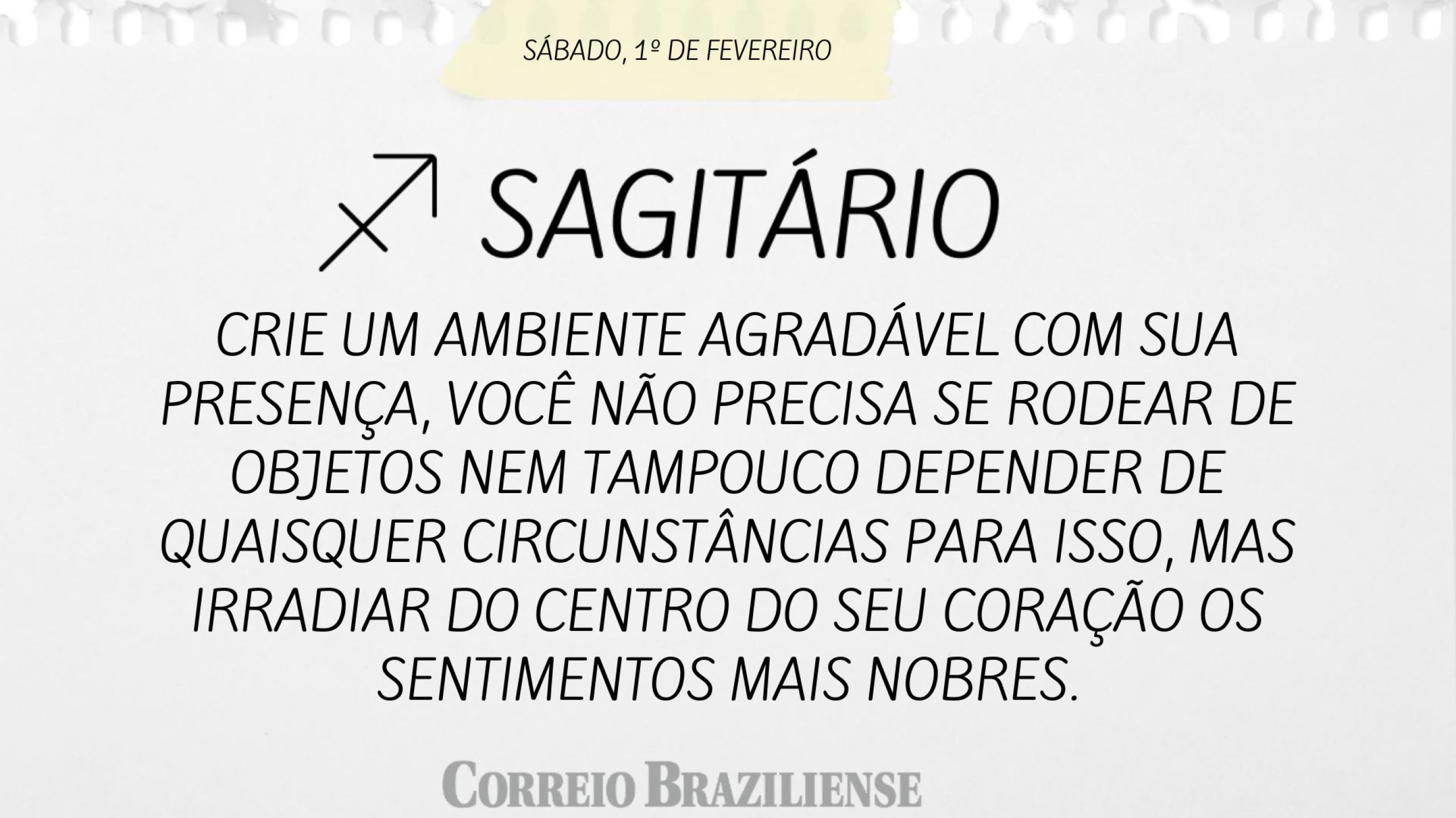 Sagitário | 1 de fevereiro