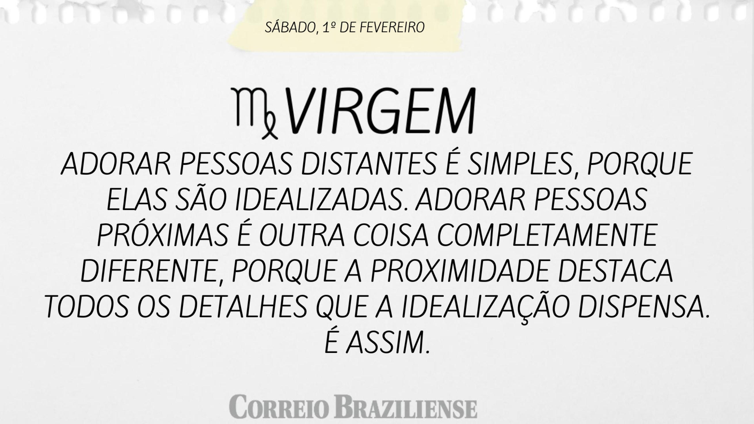 Virgem | 1 de fevereiro