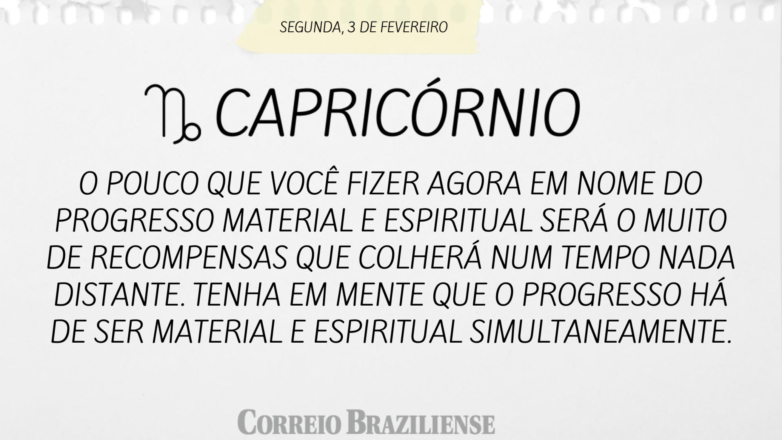 Capricórnio | 3 de fevereiro