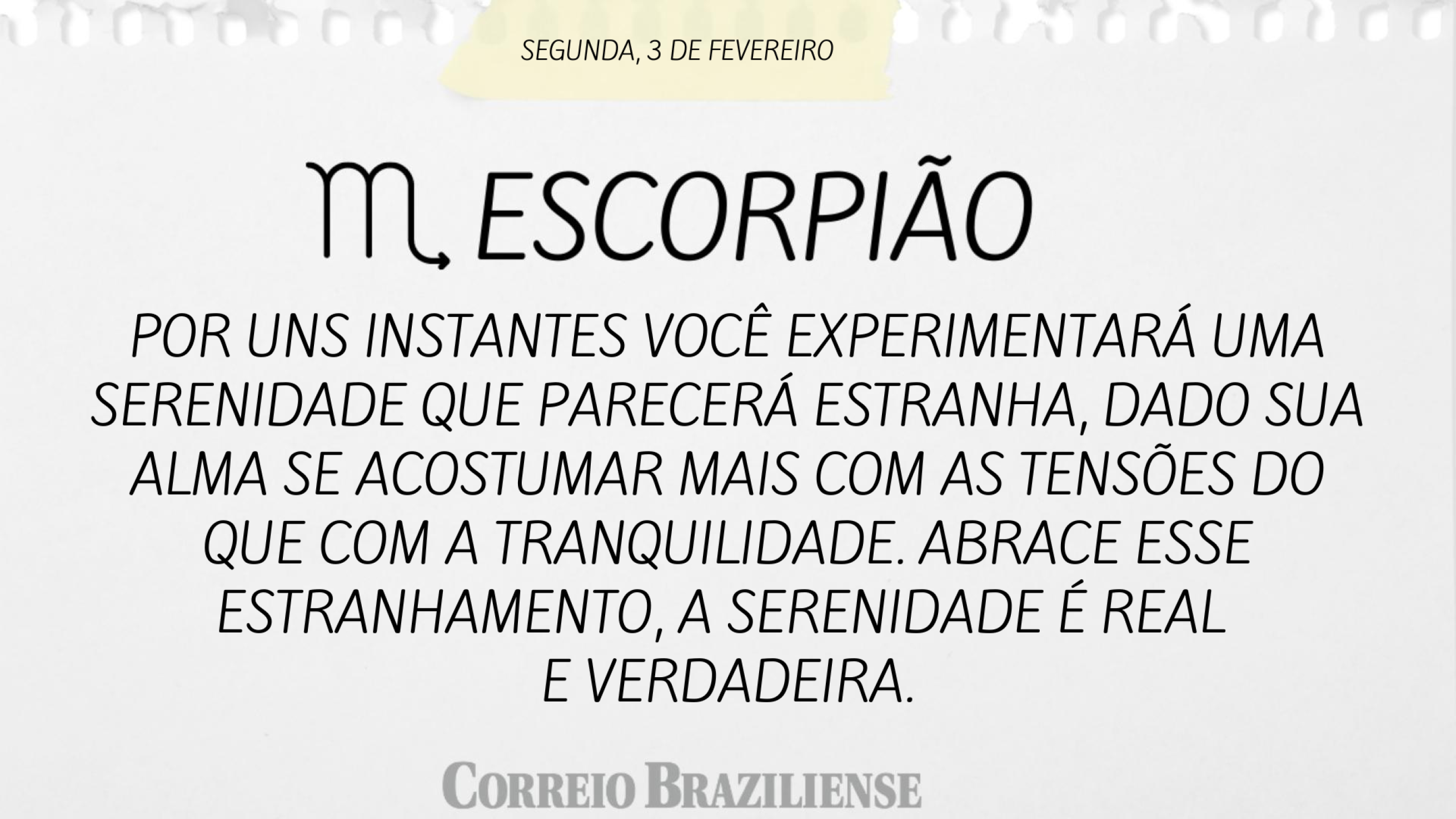 Escorpião | 3 de fevereiro