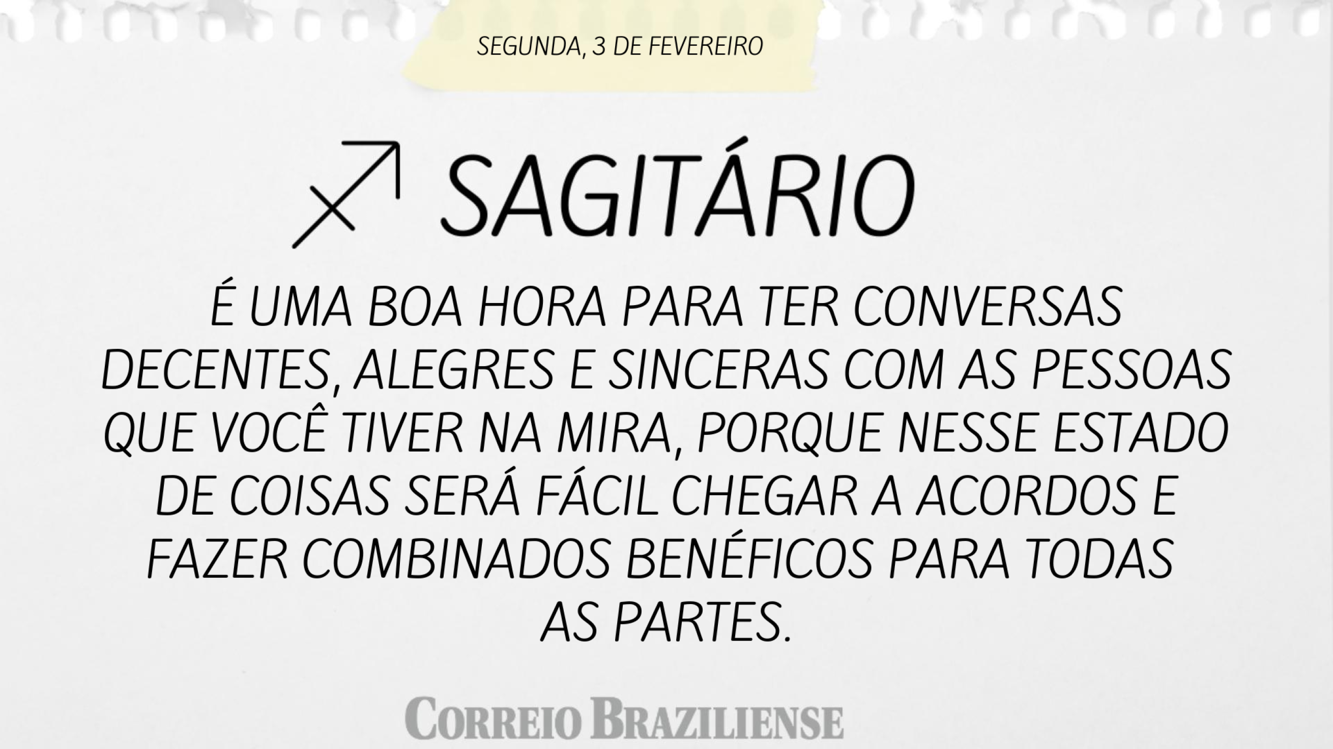 Sagitário | 3 de fevereiro