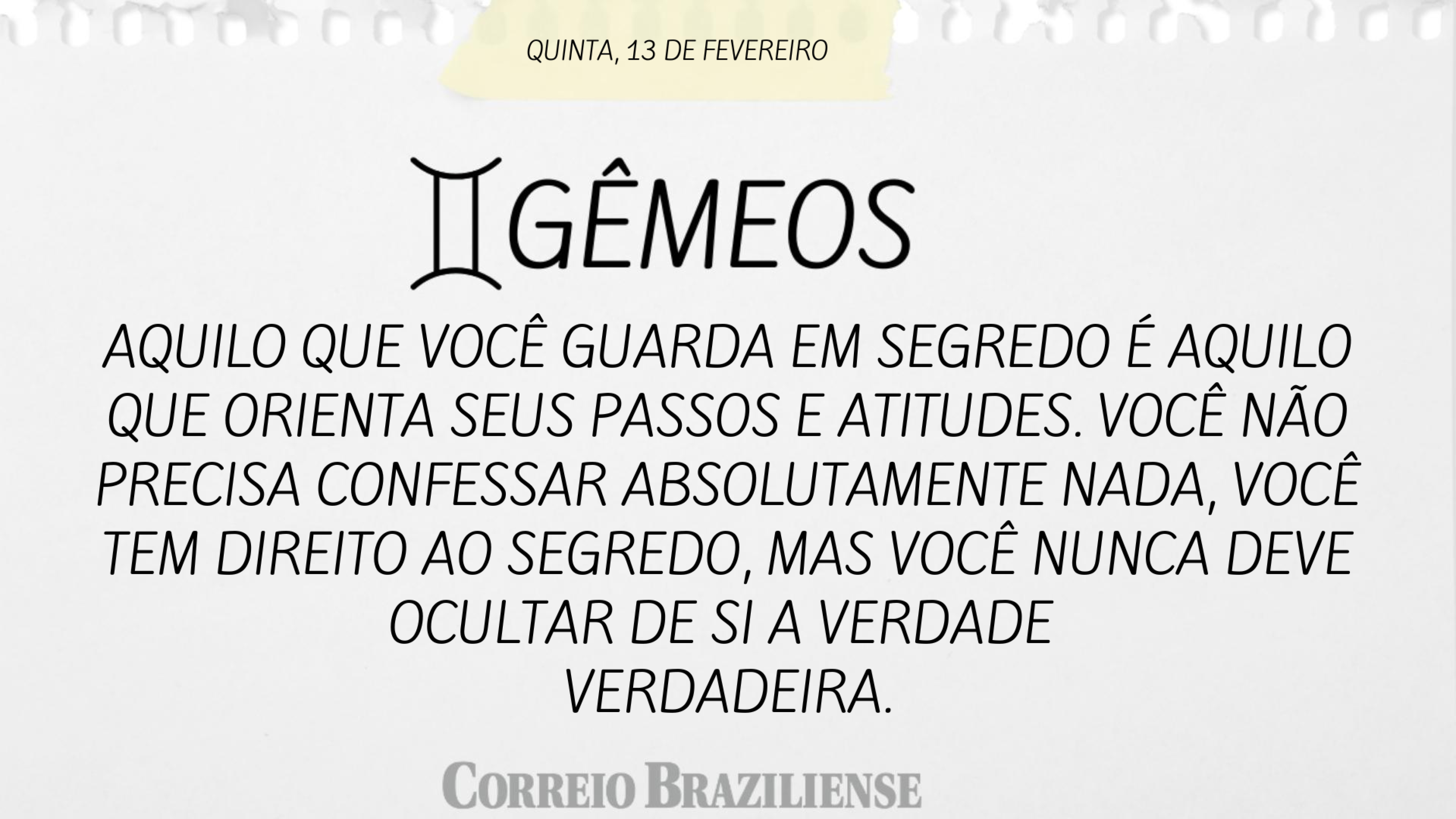 Gêmeos (nascimento entre 21/5 e 20/6) 