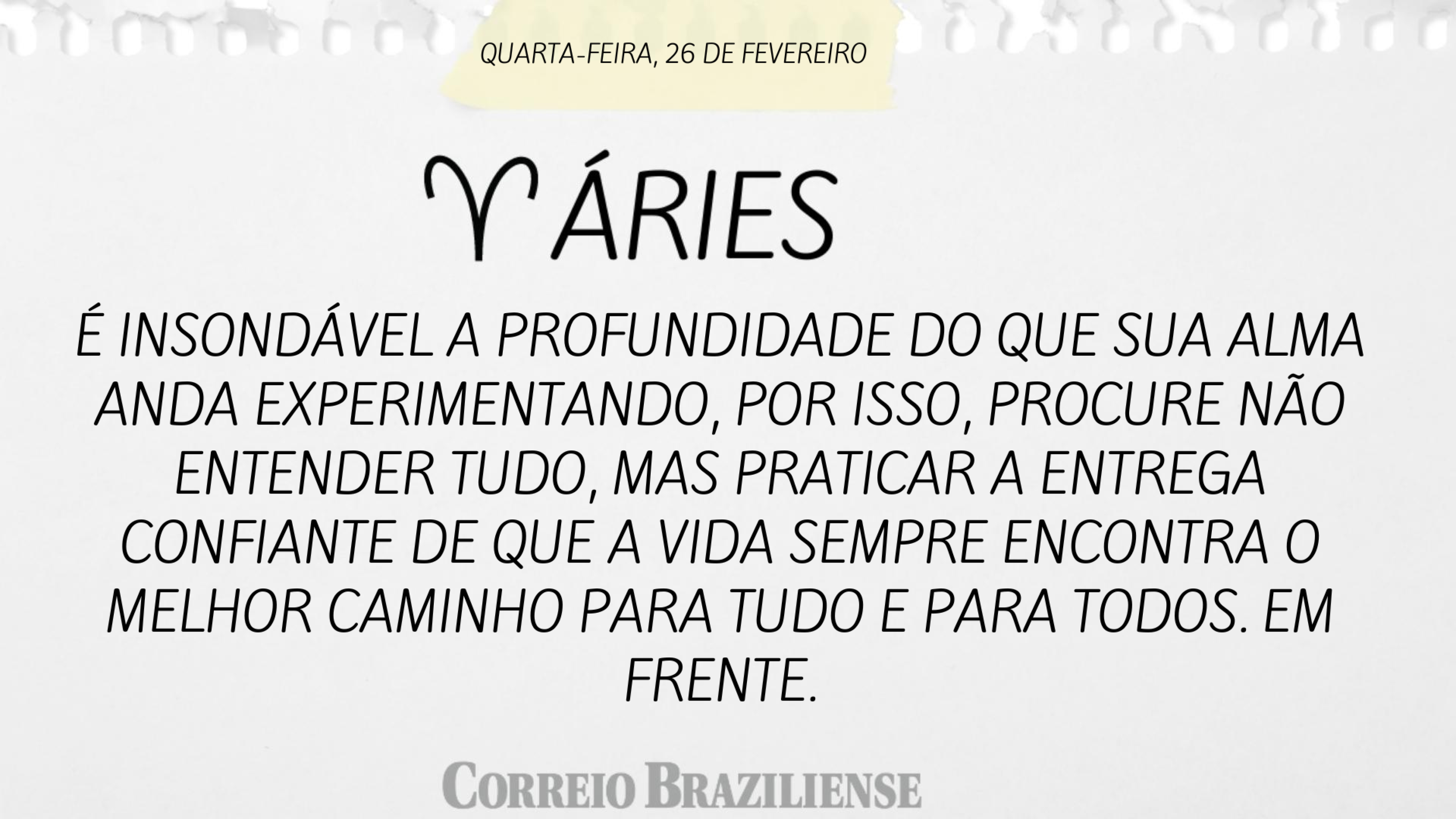 Hor&oacute;scopo quarta 26/2