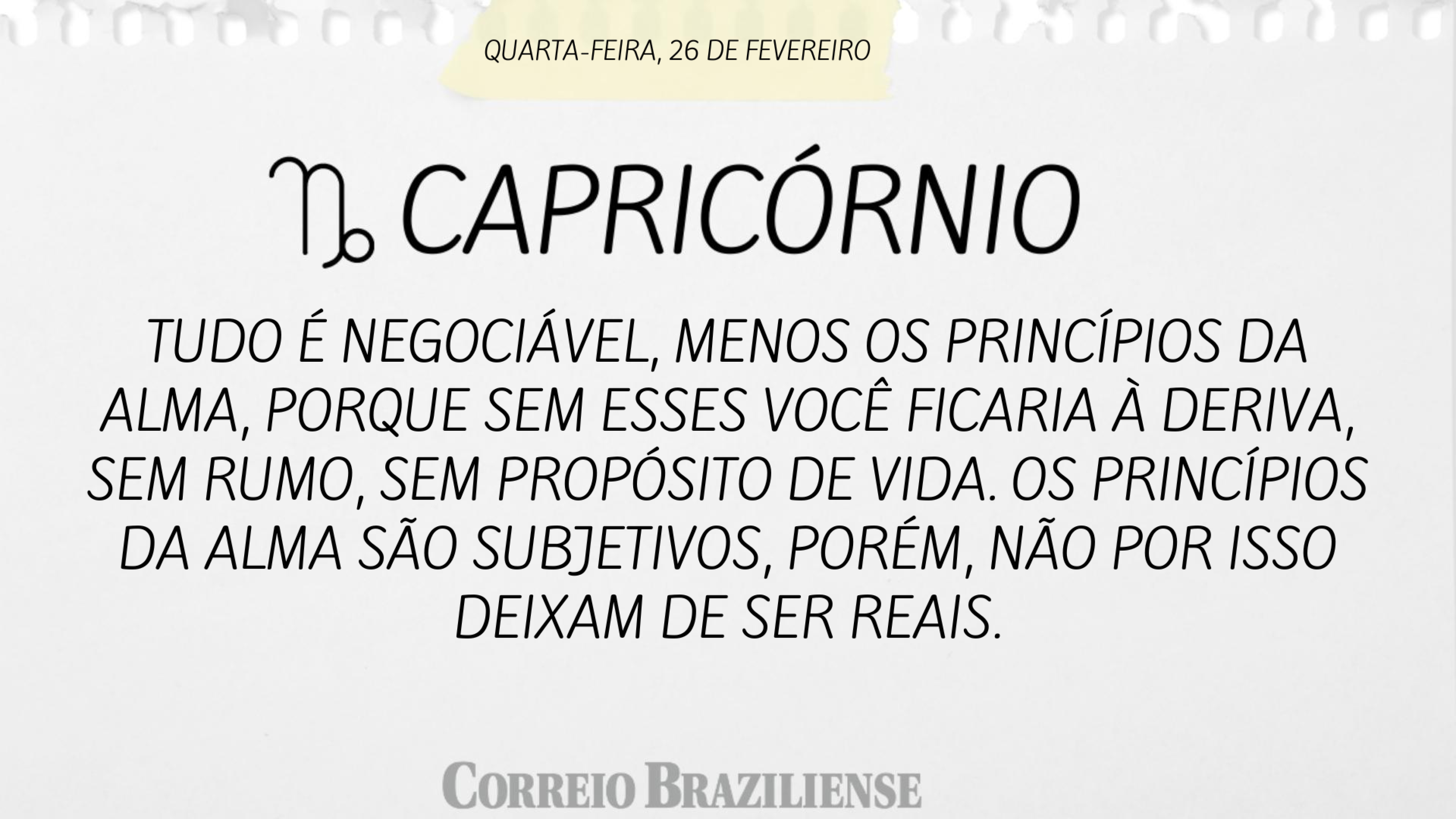Hor&oacute;scopo quarta 26/2