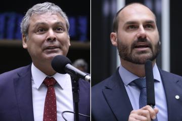 Filho de Jair Bolsonaro responde atualmente a quatro processos no Conselho de Ética da Câmara -  (crédito: Mário Agra e Kayo Magalhães/Câmara)