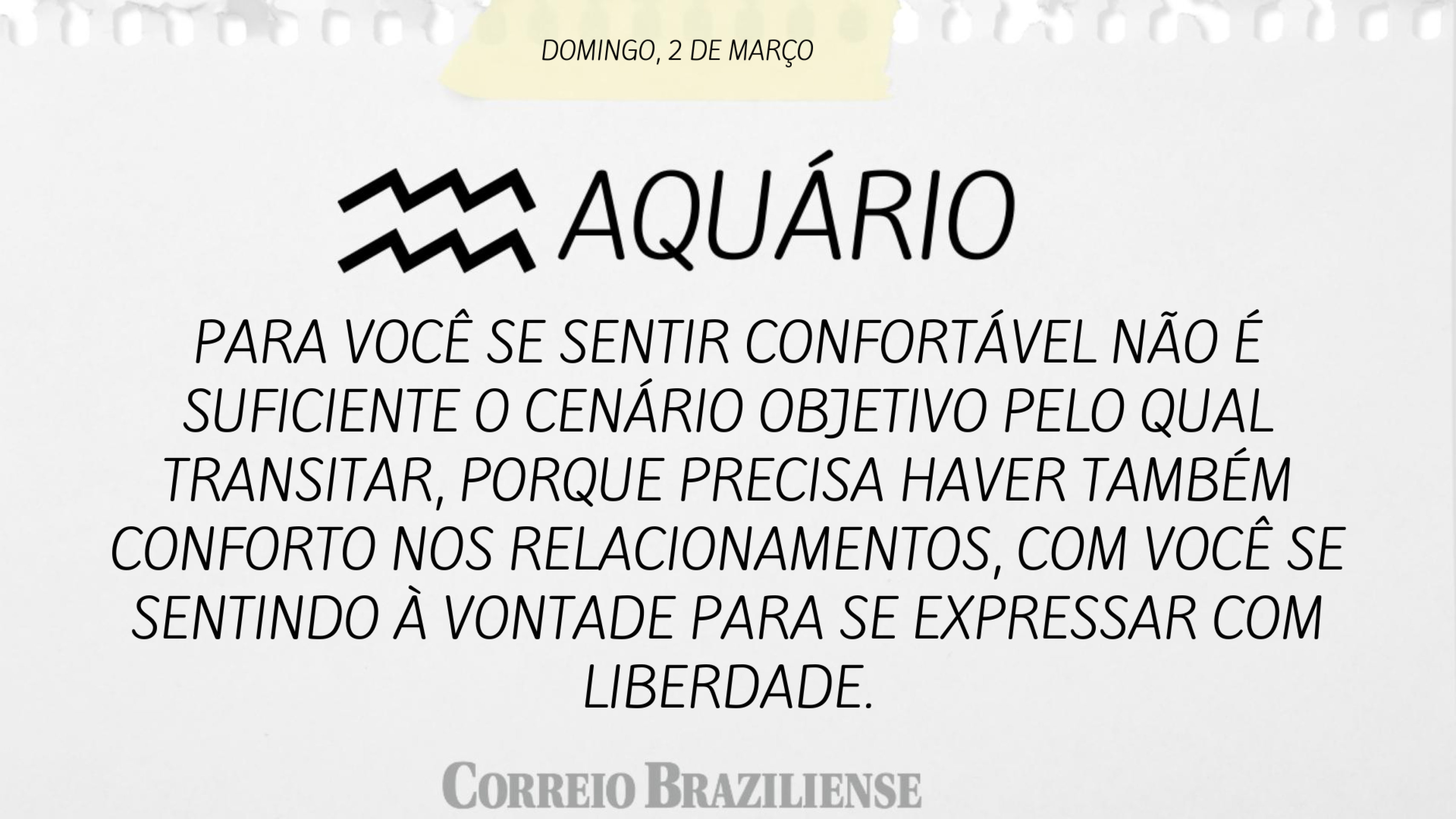 AQU&Aacute;RIO | 2 DE MAR&Ccedil;O