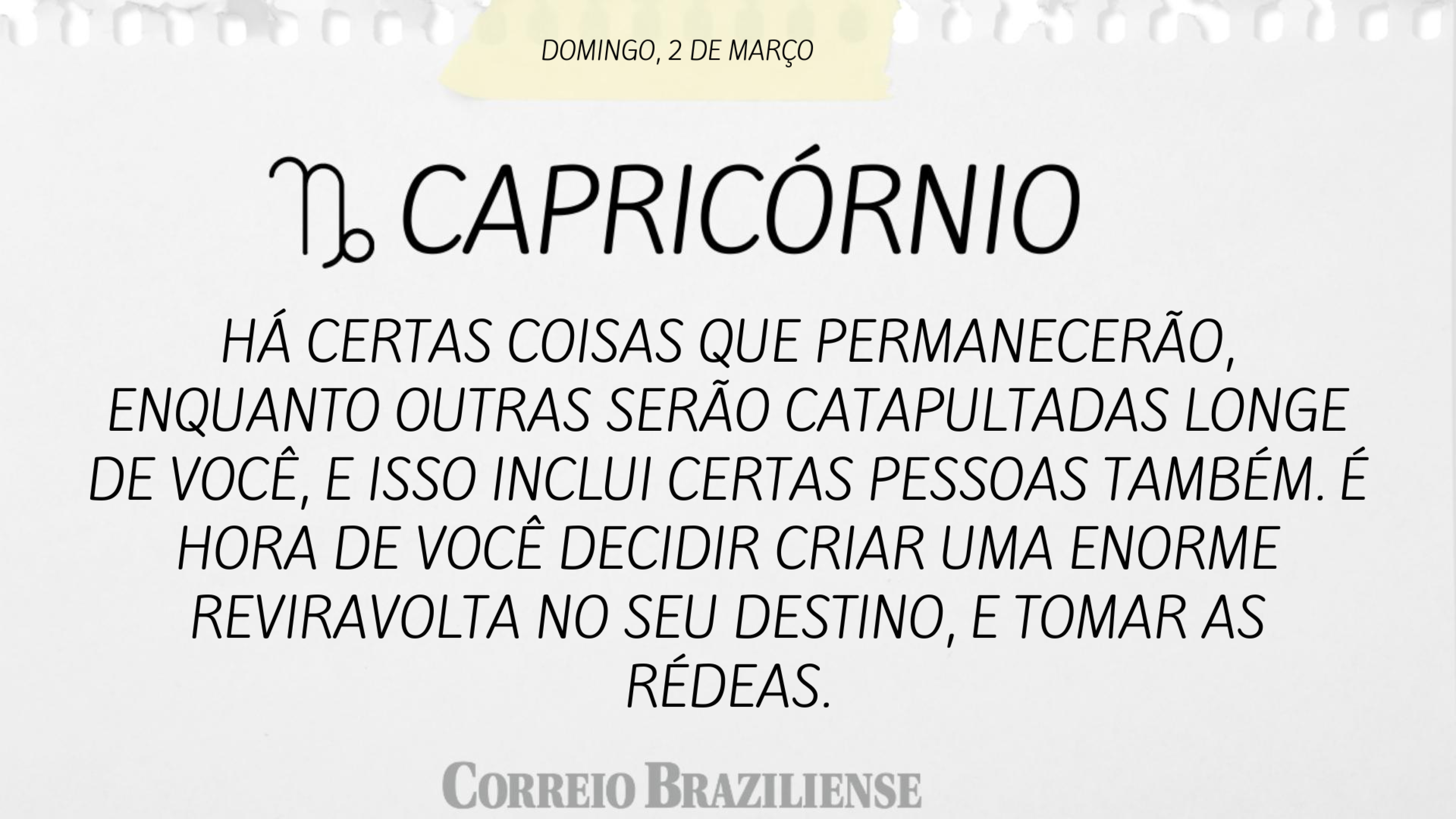 CAPRIC&Oacute;RNIO | 2 DE MAR&Ccedil;O