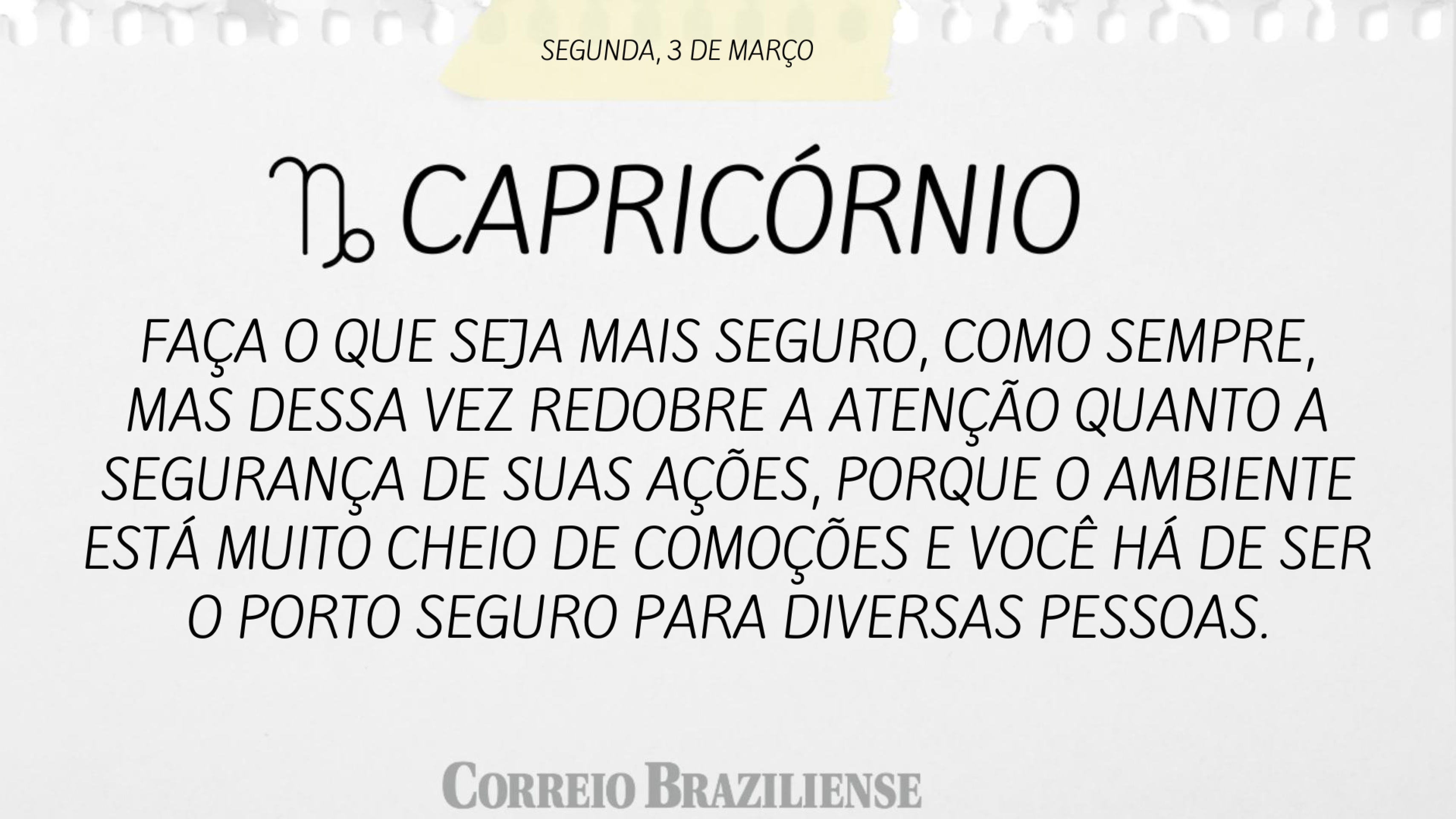CAPRIC&Oacute;RNIO | 3 DE MAR&Ccedil;O