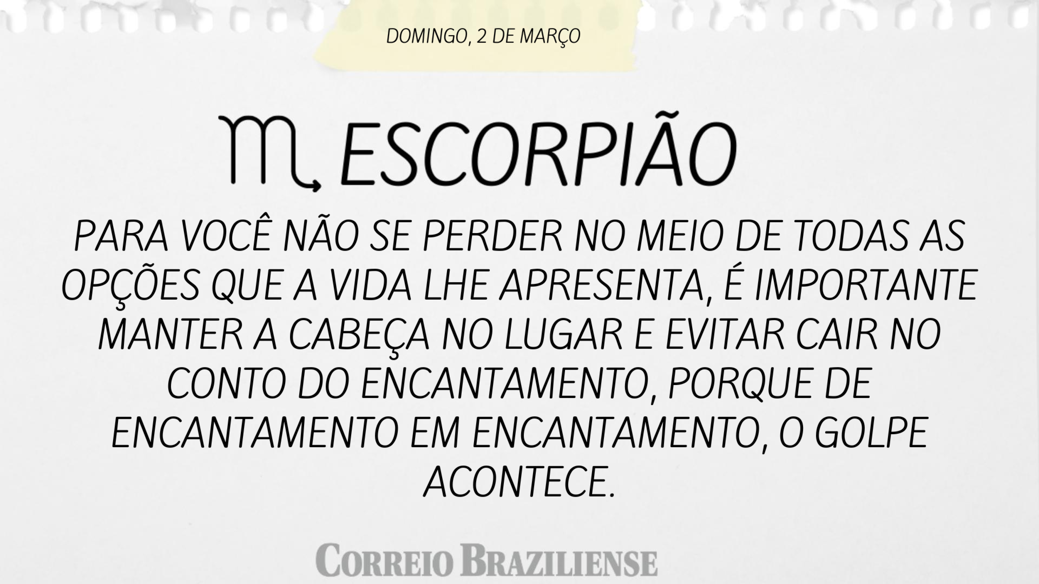 ESCORPI&Atilde;O | 2 DE MAR&Ccedil;O