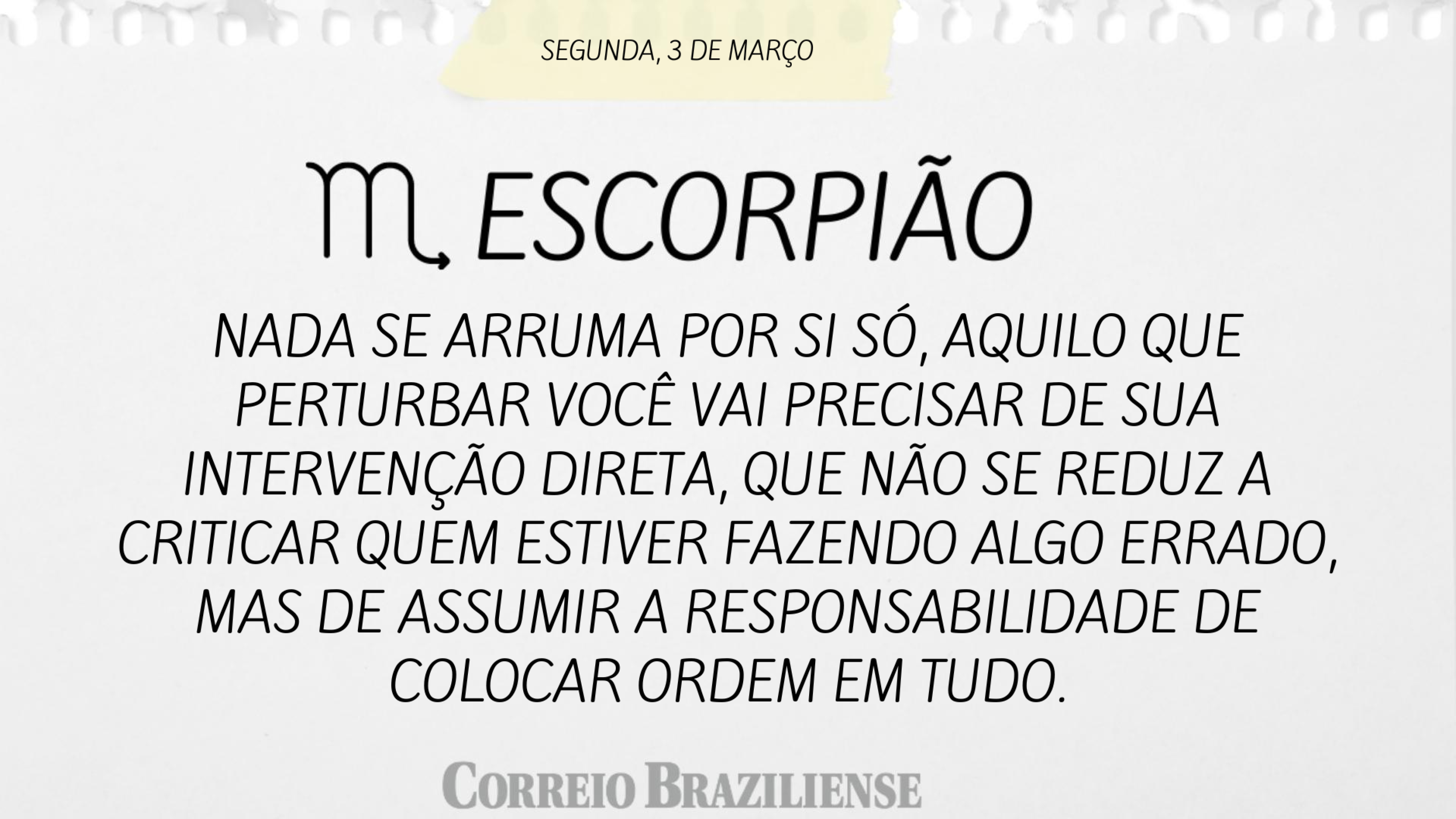 ESCORPI&Atilde;O | 3 DE MAR&Ccedil;O