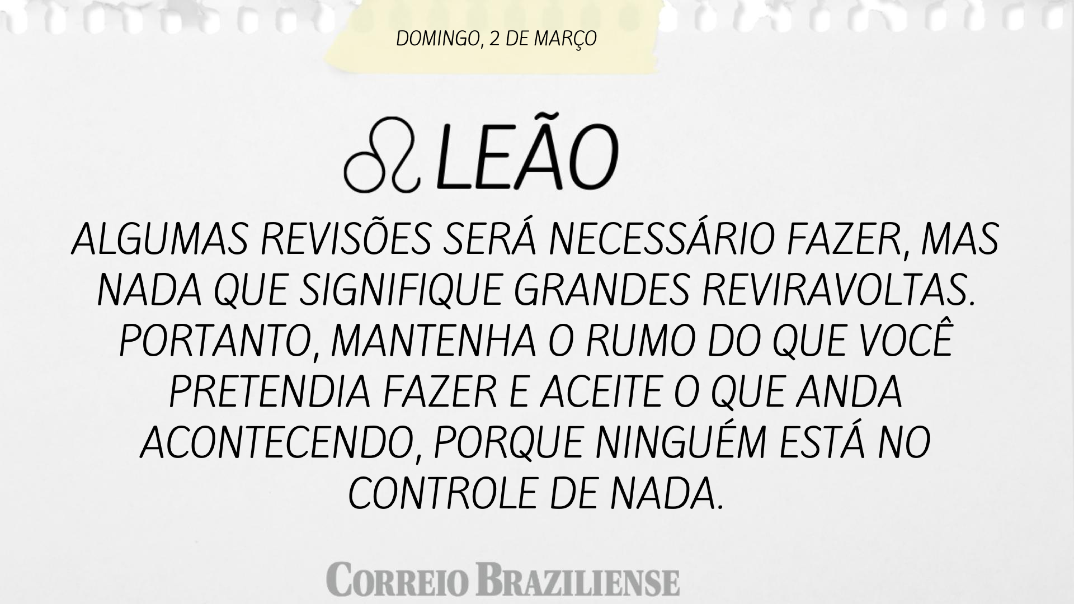 LE&Atilde;O | 2 DE MAR&Ccedil;O