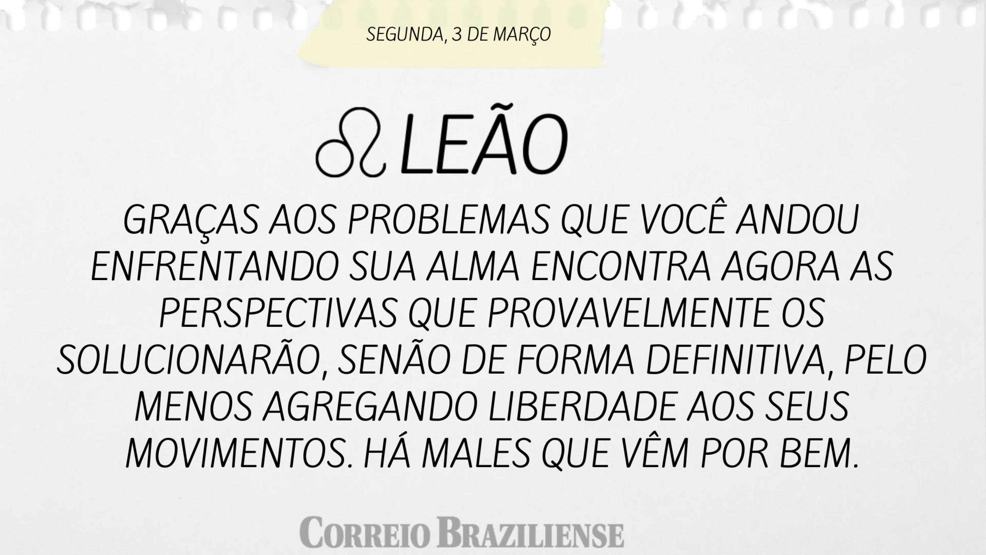 LE&Atilde;O | 3 DE MAR&Ccedil;O