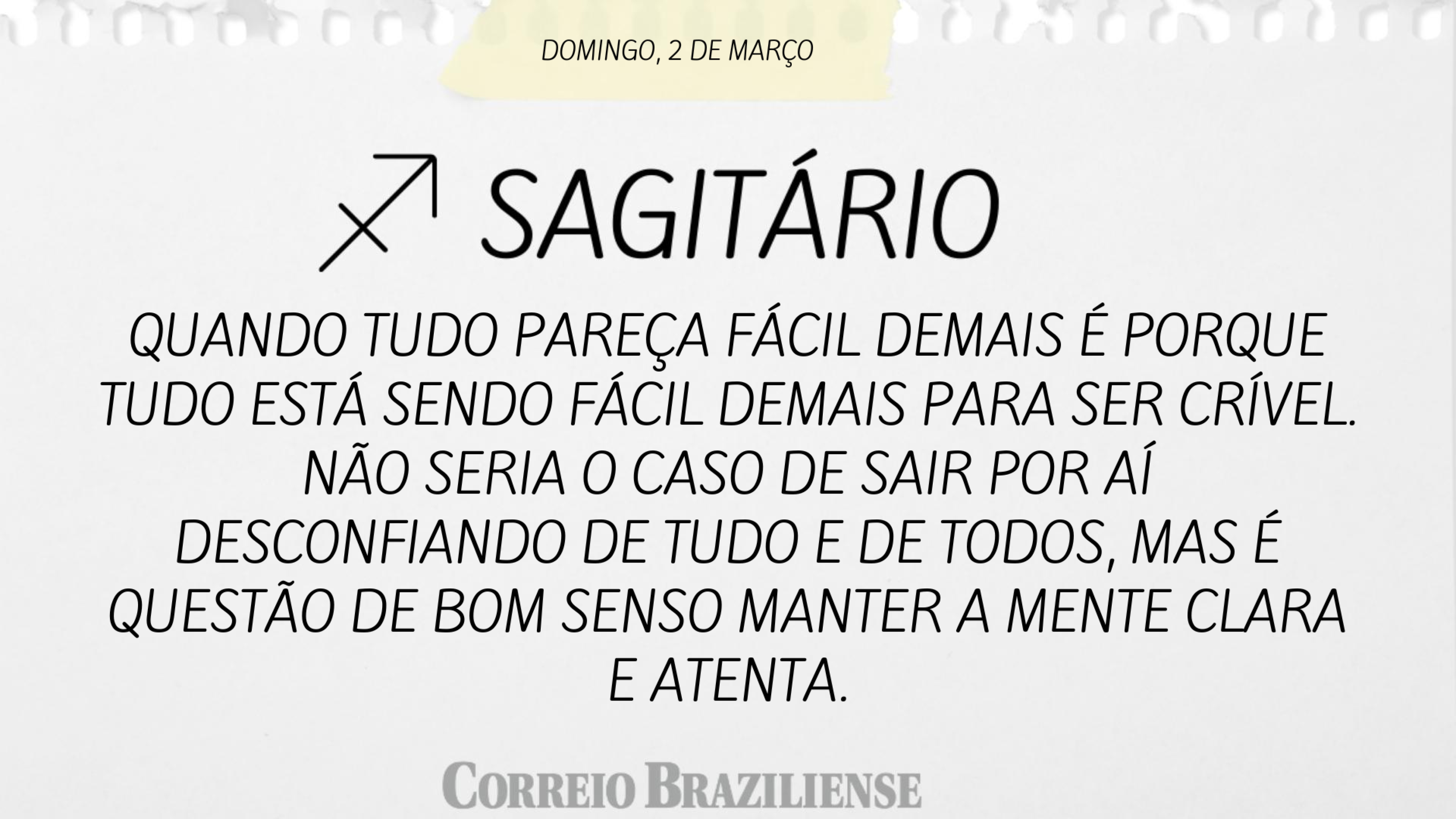 SAGIT&Aacute;RIO | 2 DE MAR&Ccedil;O