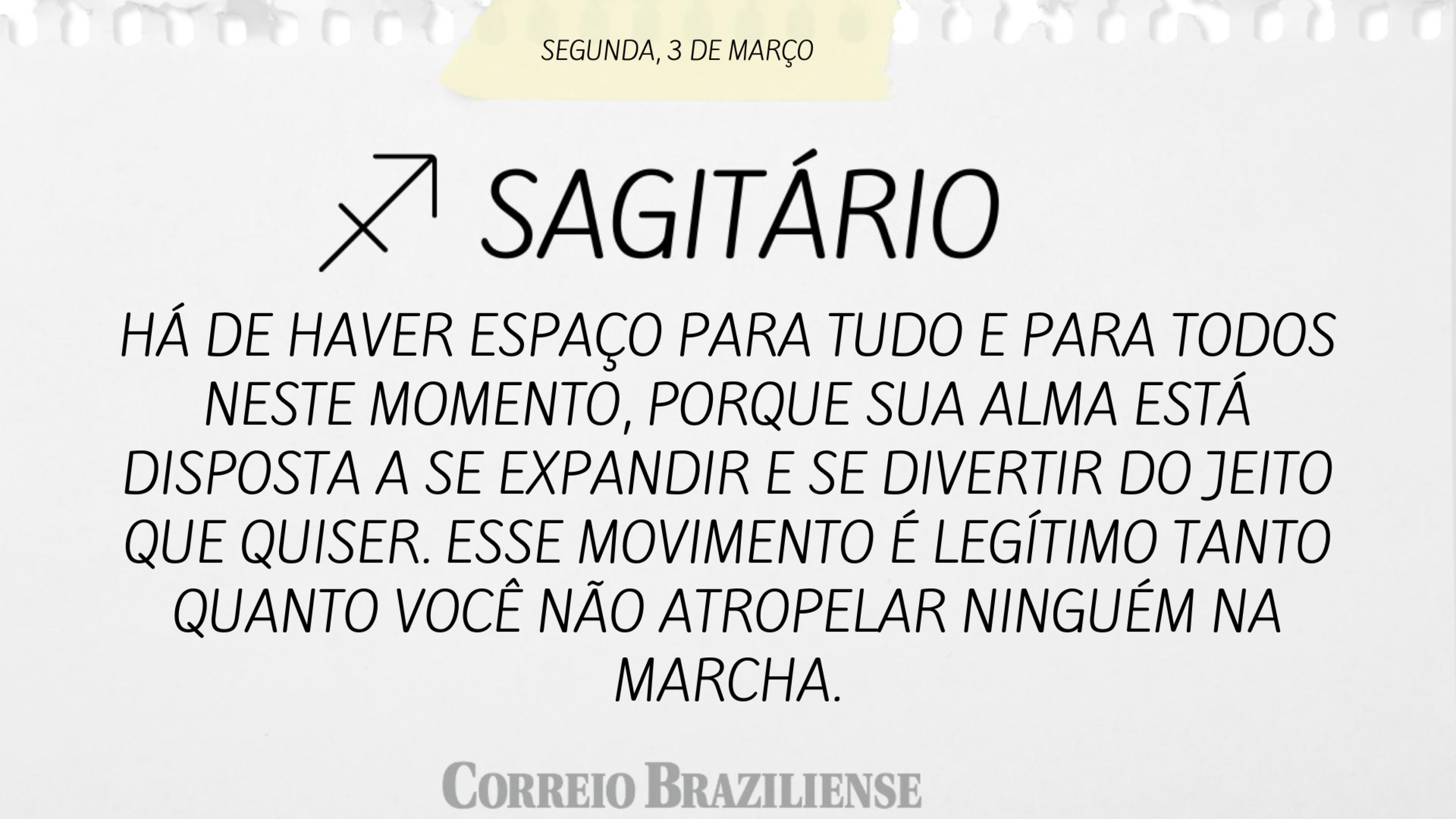 SAGIT&Aacute;RIO | 3 DE MAR&Ccedil;O