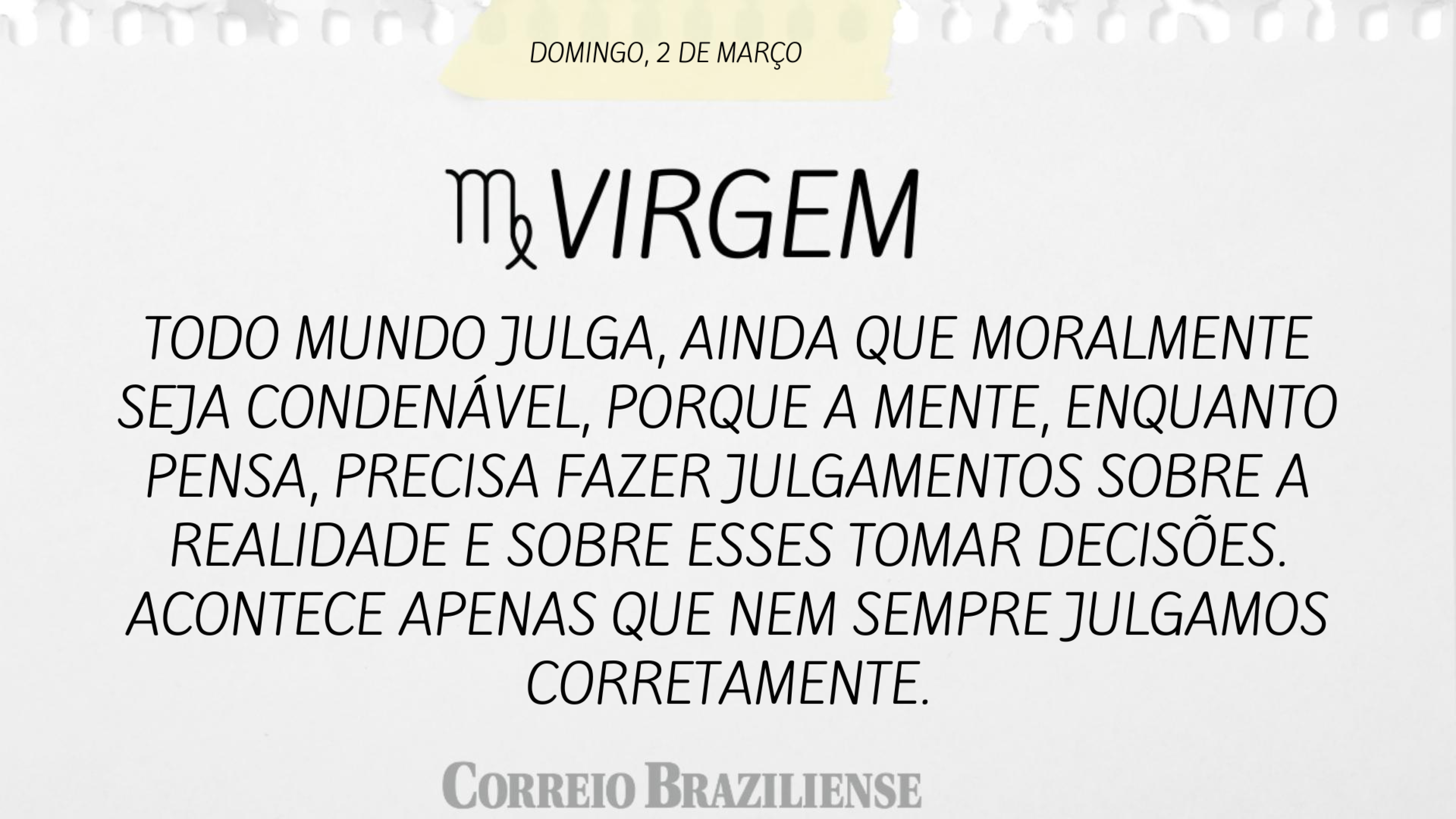 VIRGEM | 2 DE MAR&Ccedil;O