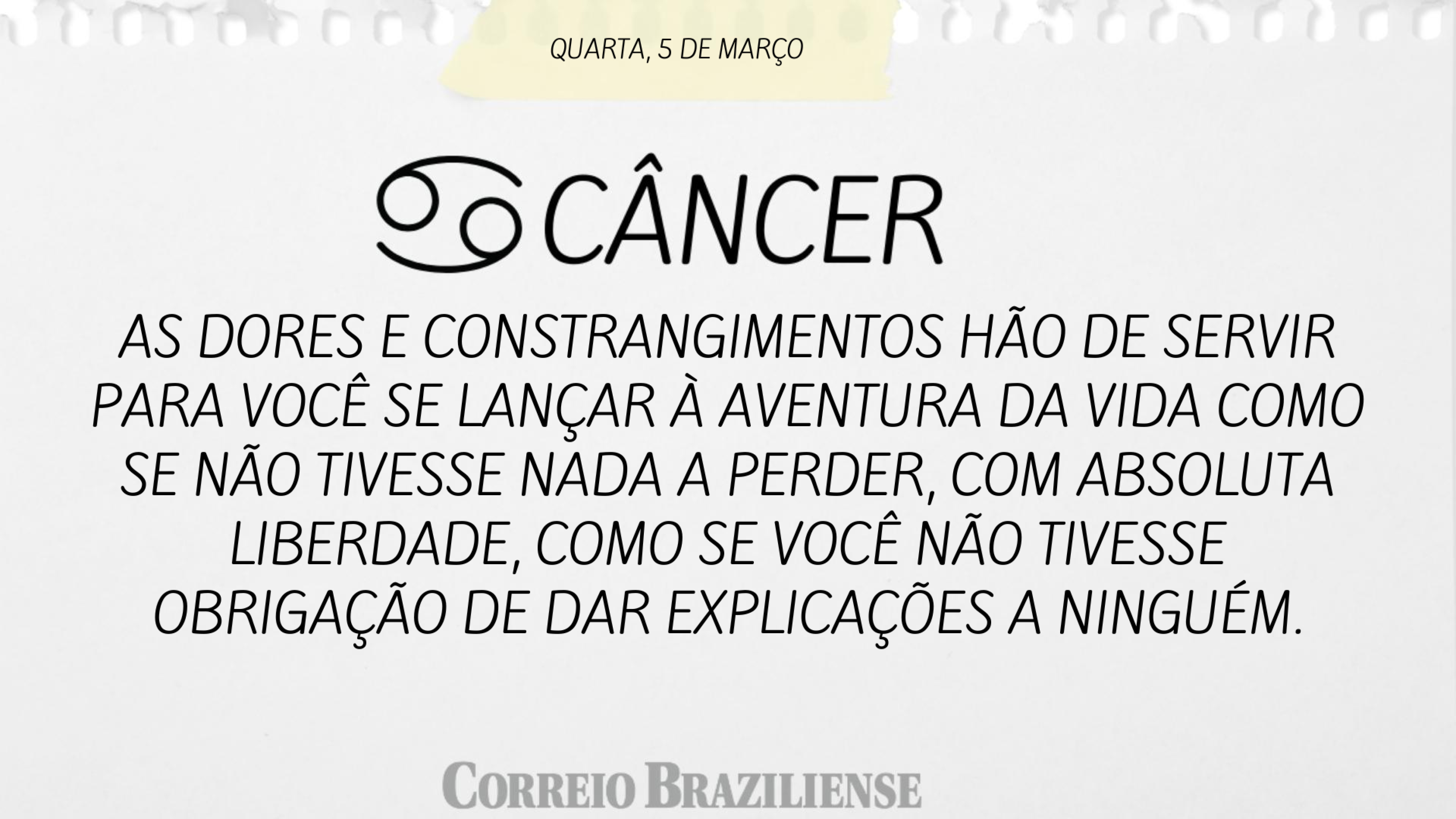 C&Acirc;NCER | 5 DE MAR&Ccedil;O