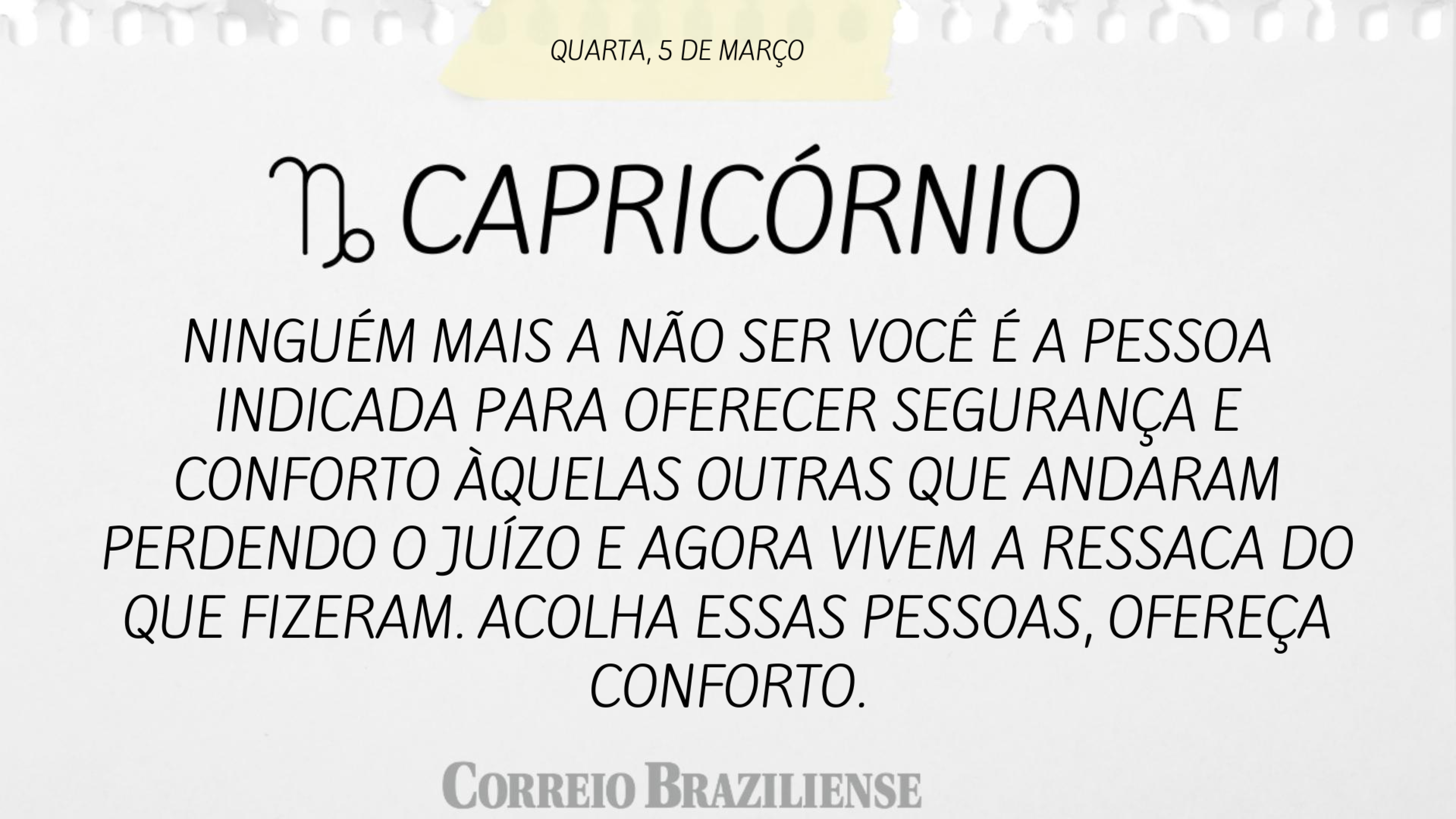 CAPRIC&Oacute;RNIO | 5 DE MAR&Ccedil;O