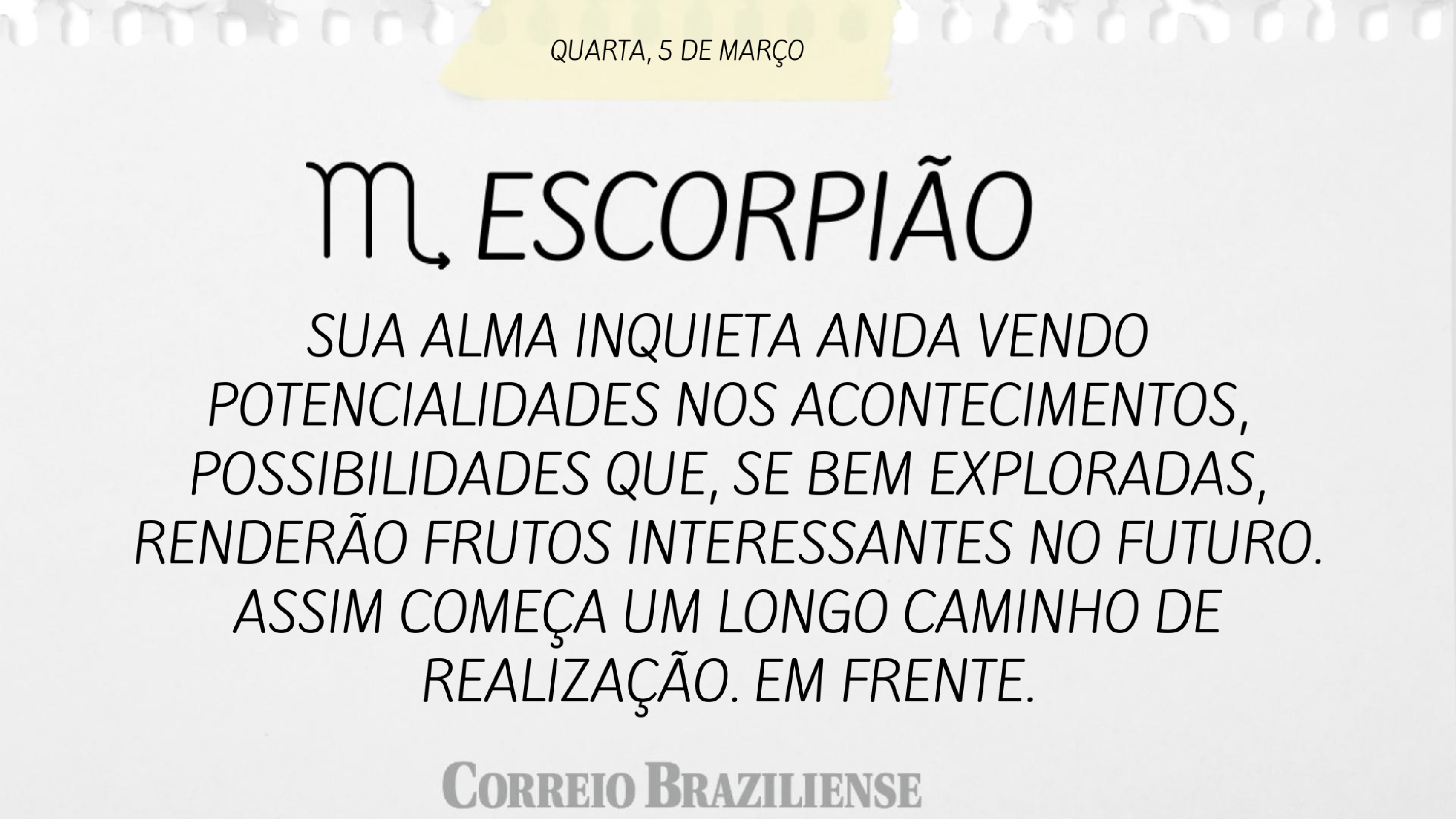 ESCORPI&Atilde;O | 5 DE MAR&Ccedil;O