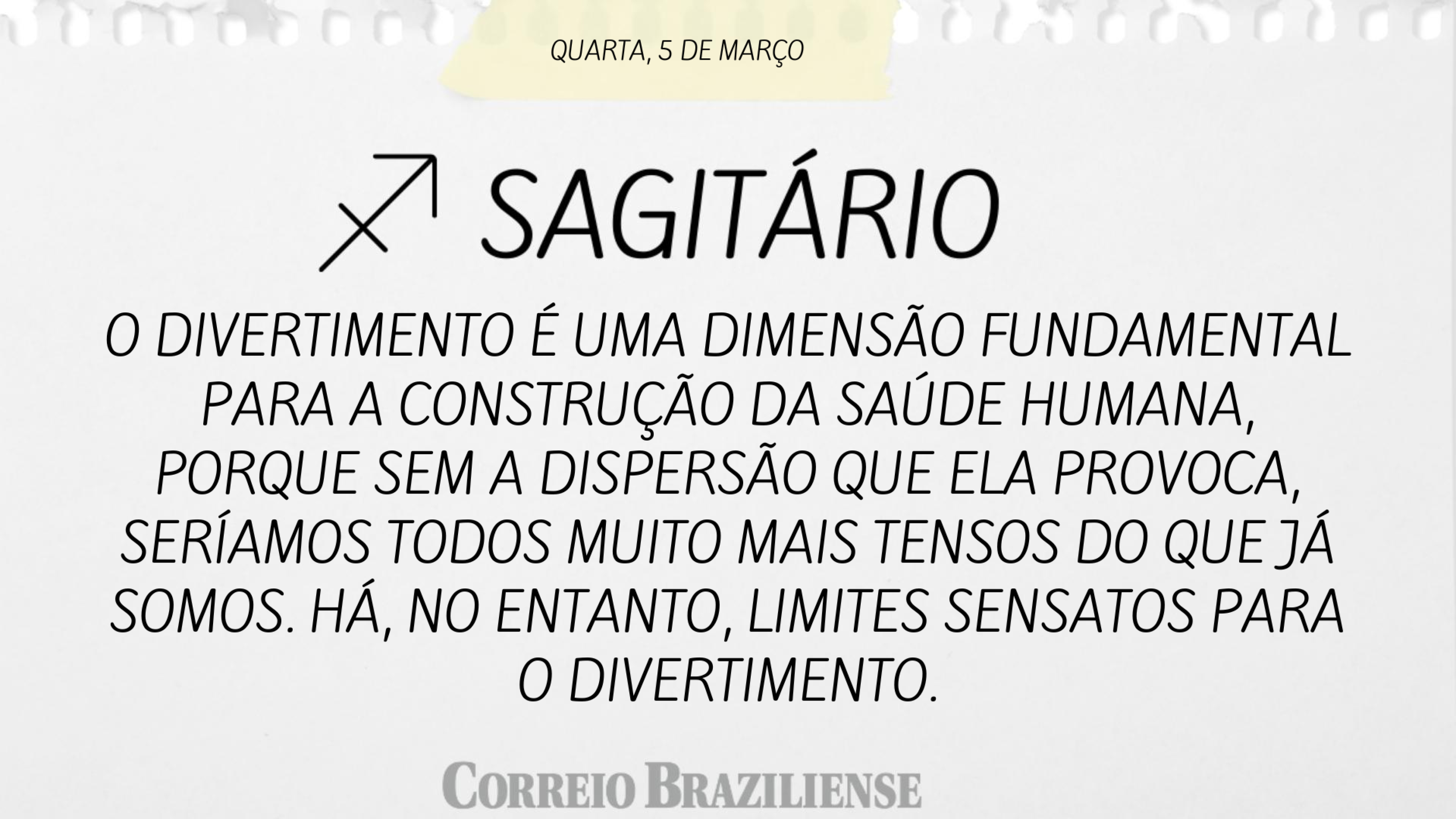 SAGIT&Aacute;RIO | 5 DE MAR&Ccedil;O