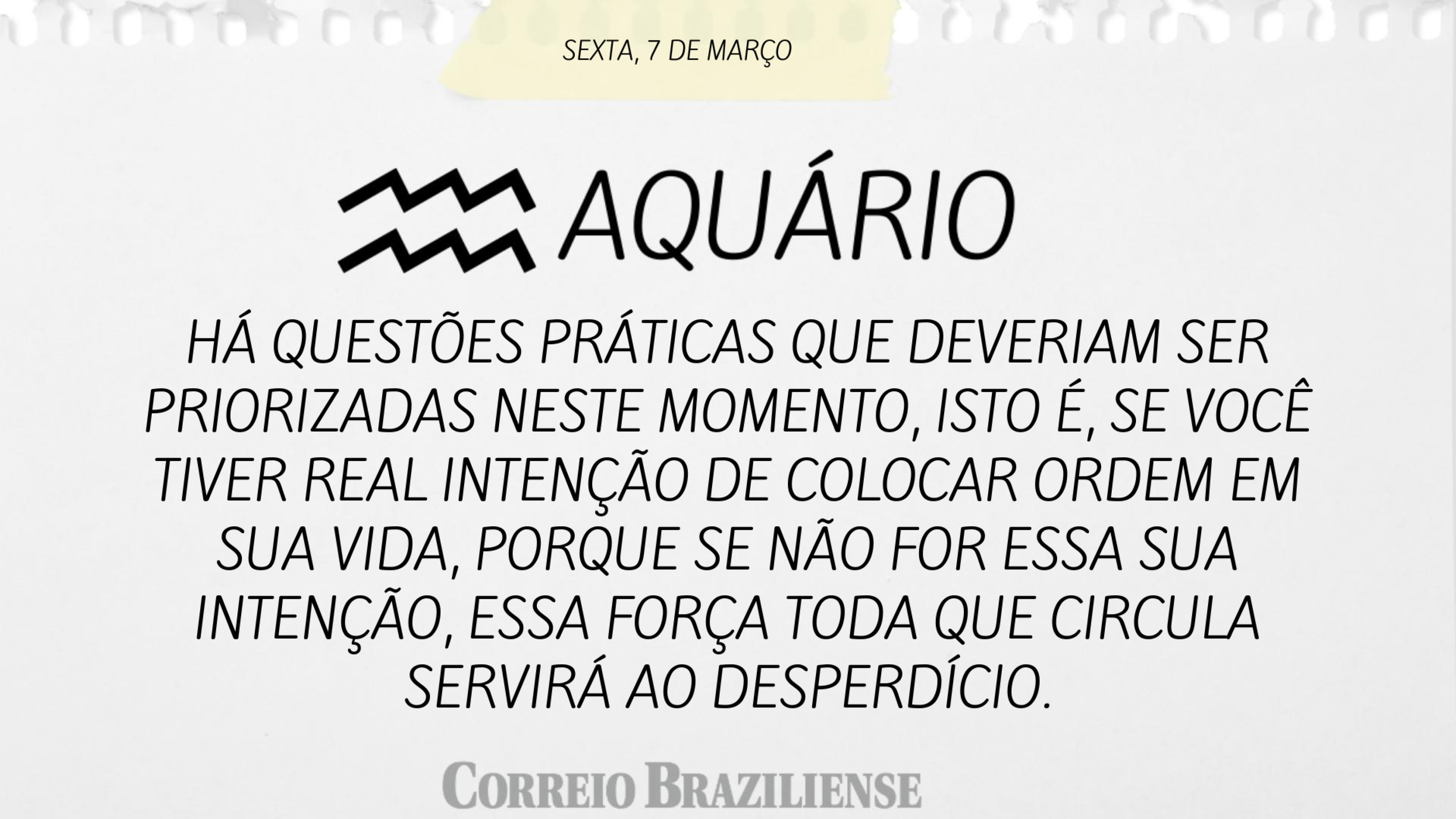 AQUÁRIO | 7 DE MARÇO