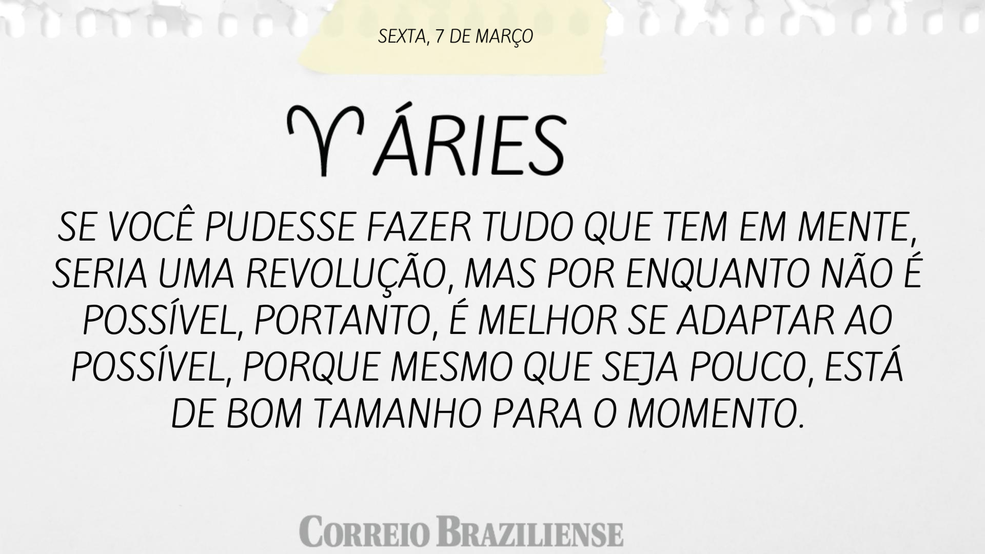 ÁRIES | 7 DE MARÇO