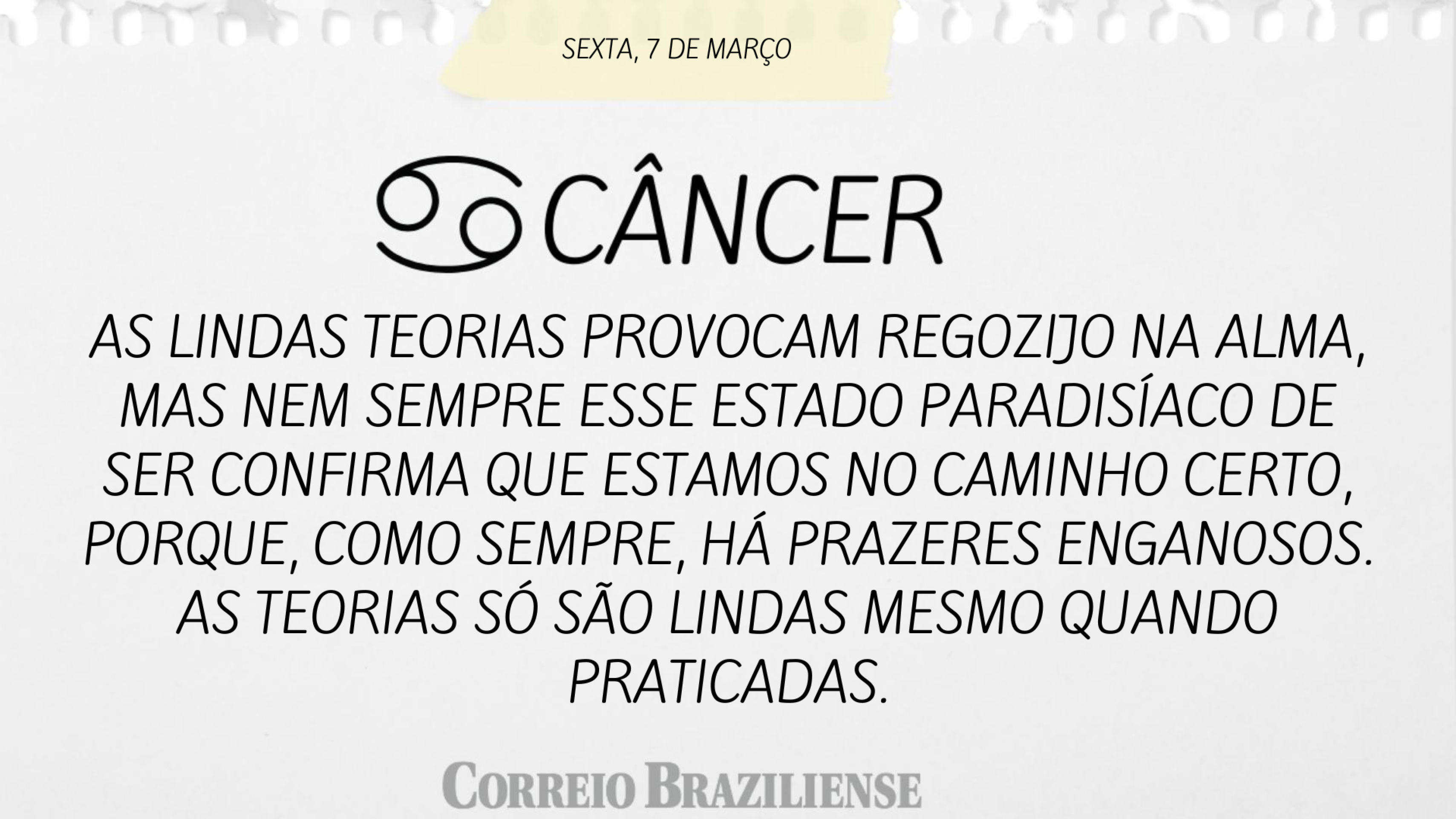 CÂNCER | 7 DE MARÇO