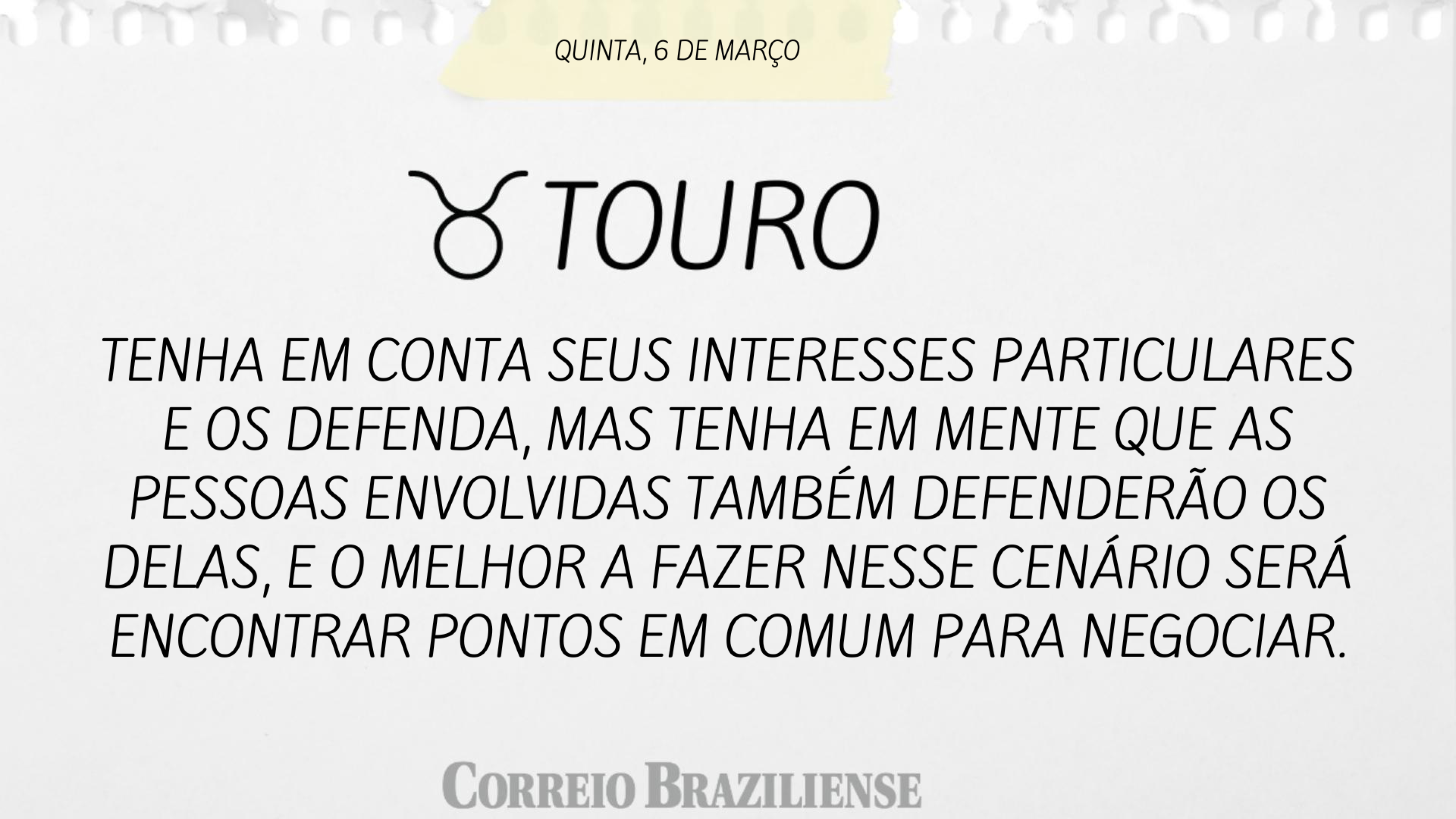 TOURO | 6 DE MARÇO