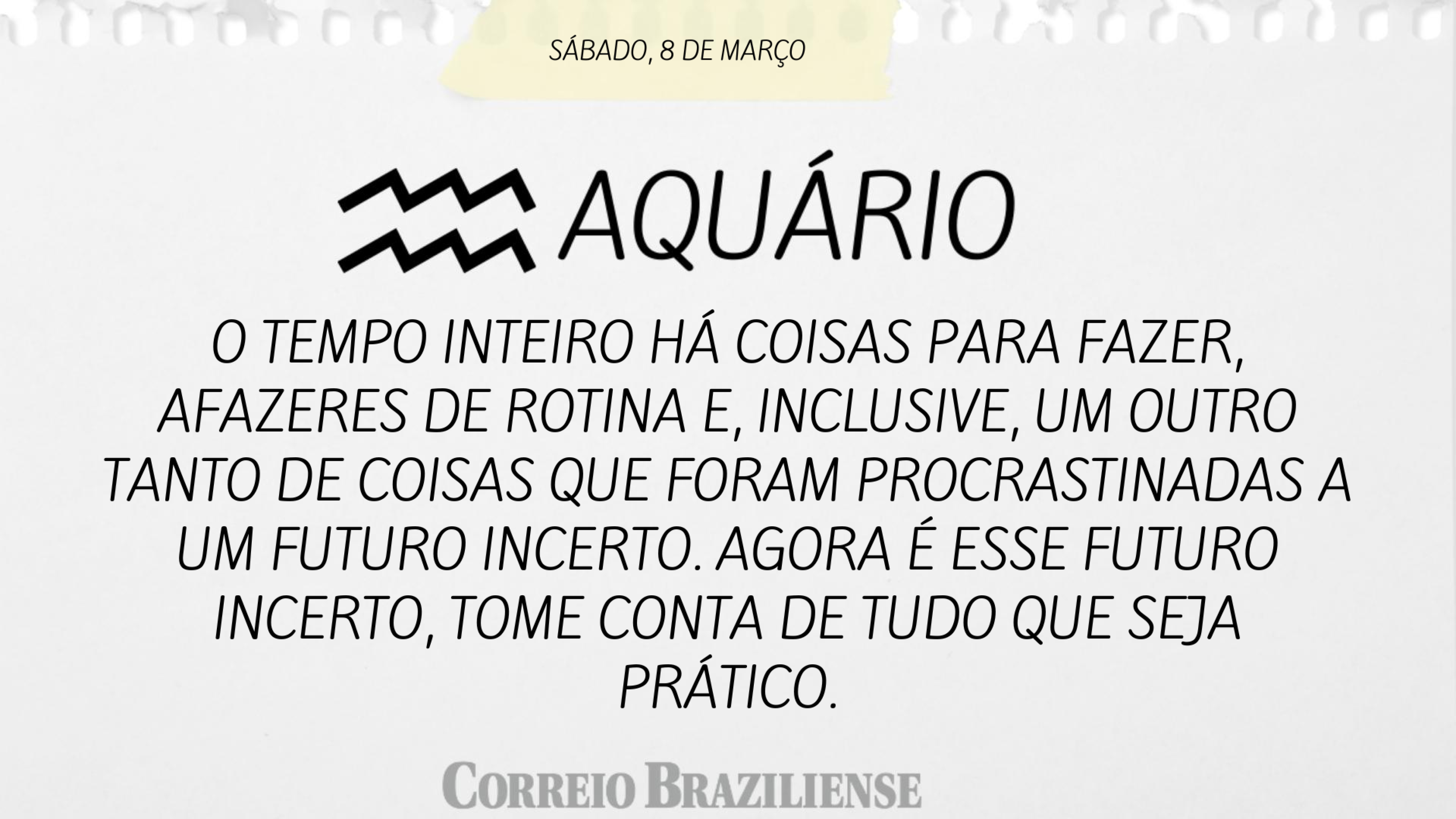 AQU&Aacute;RIO | 8 DE MAR&Ccedil;O