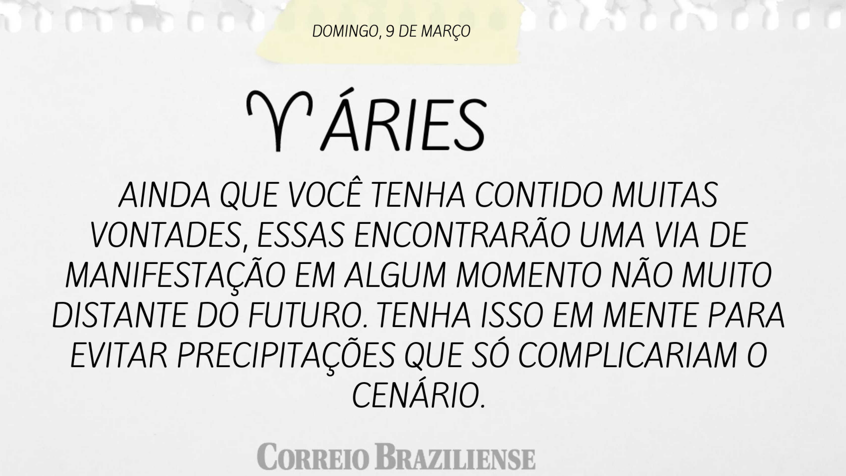ÁRIES | 9 DE MARÇO