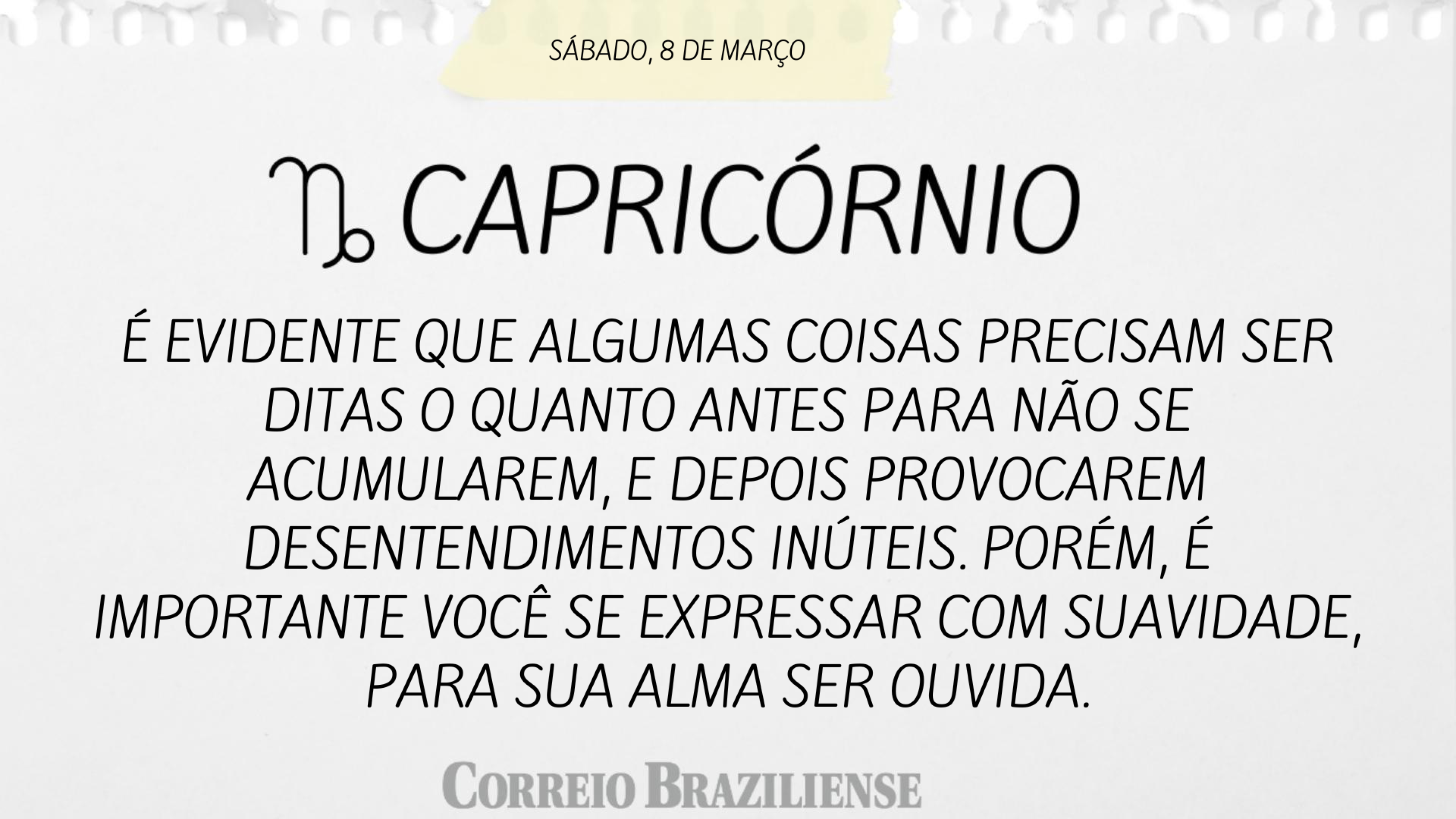CAPRIC&Oacute;RNIO | 8 DE MAR&Ccedil;O