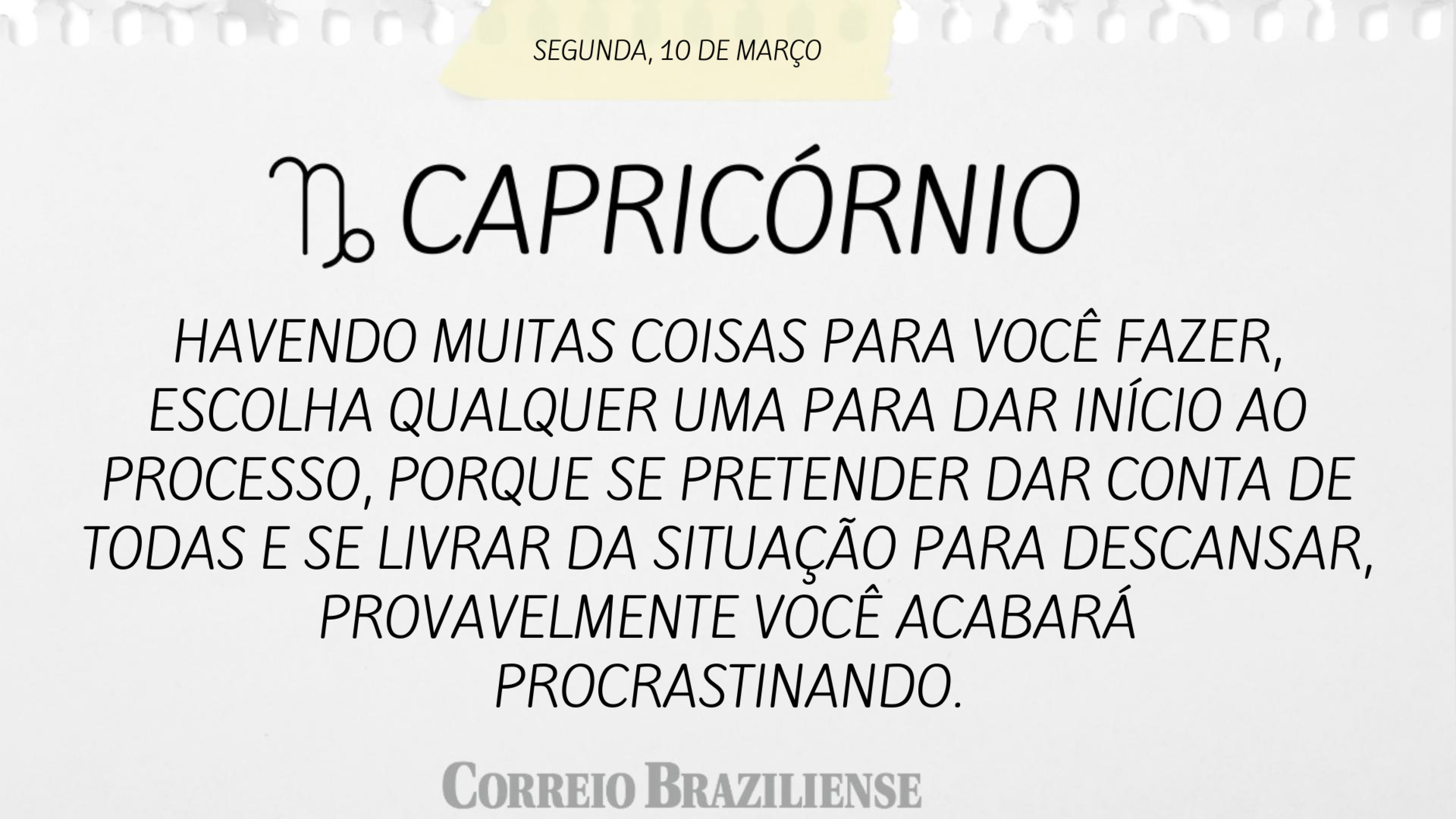 CAPRIC&Oacute;RNIO | 10 DE MAR&Ccedil;O