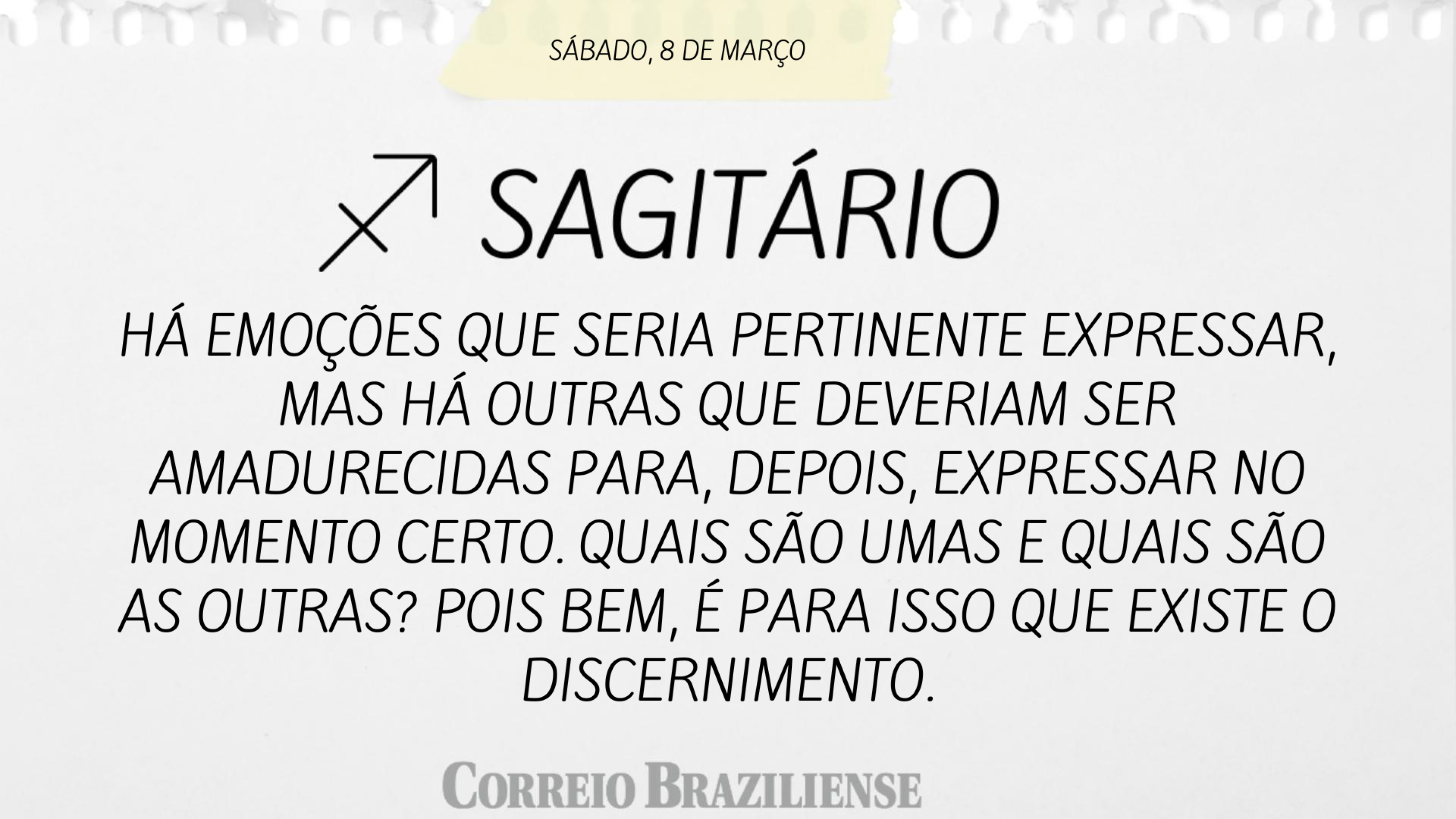 SAGIT&Aacute;RIO | 8 DE MAR&Ccedil;O
