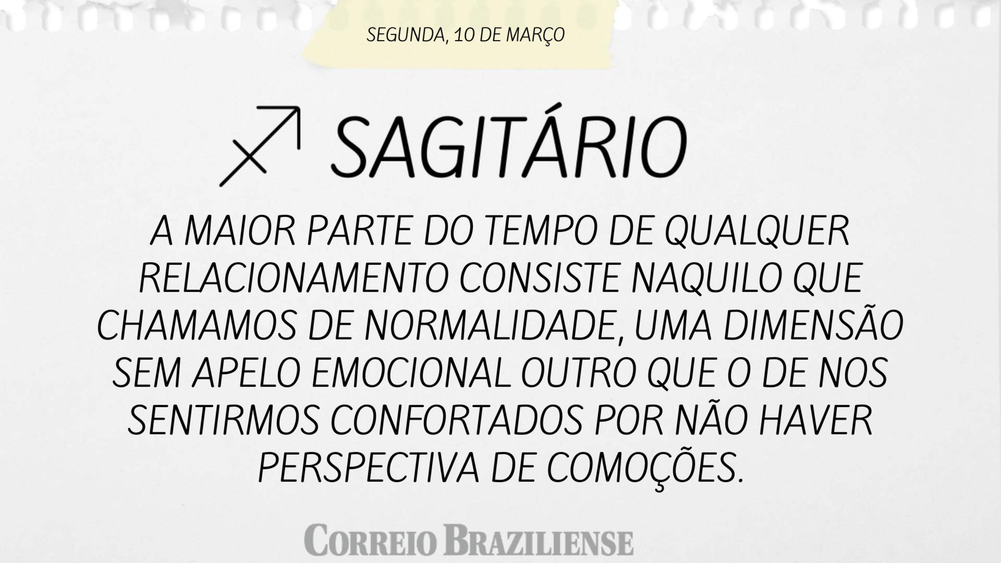 SAGIT&Aacute;RIO | 10 DE MAR&Ccedil;O