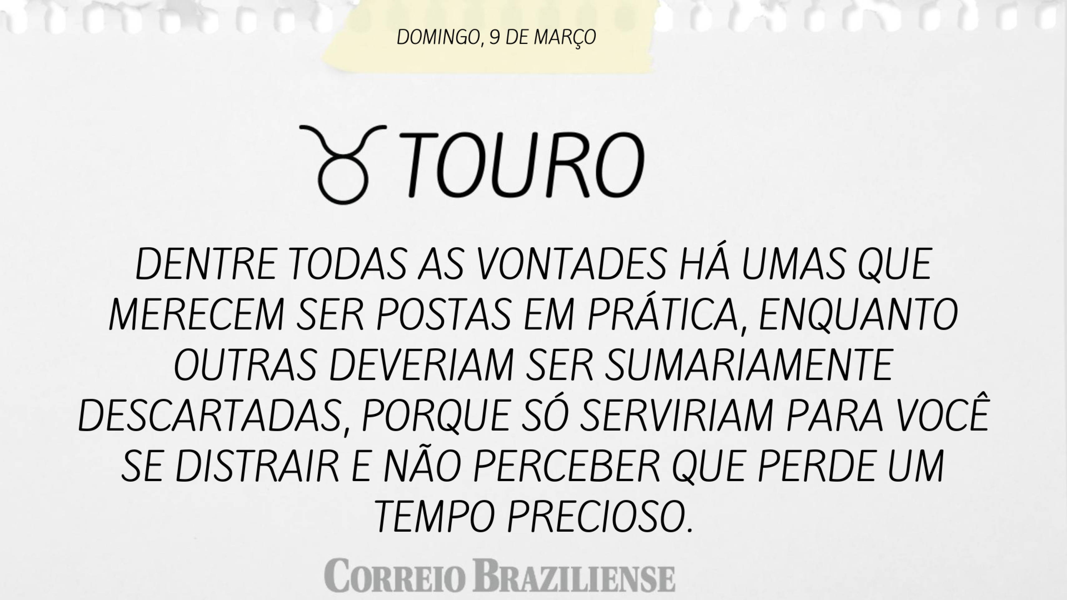 TOURO | 9 DE MARÇO