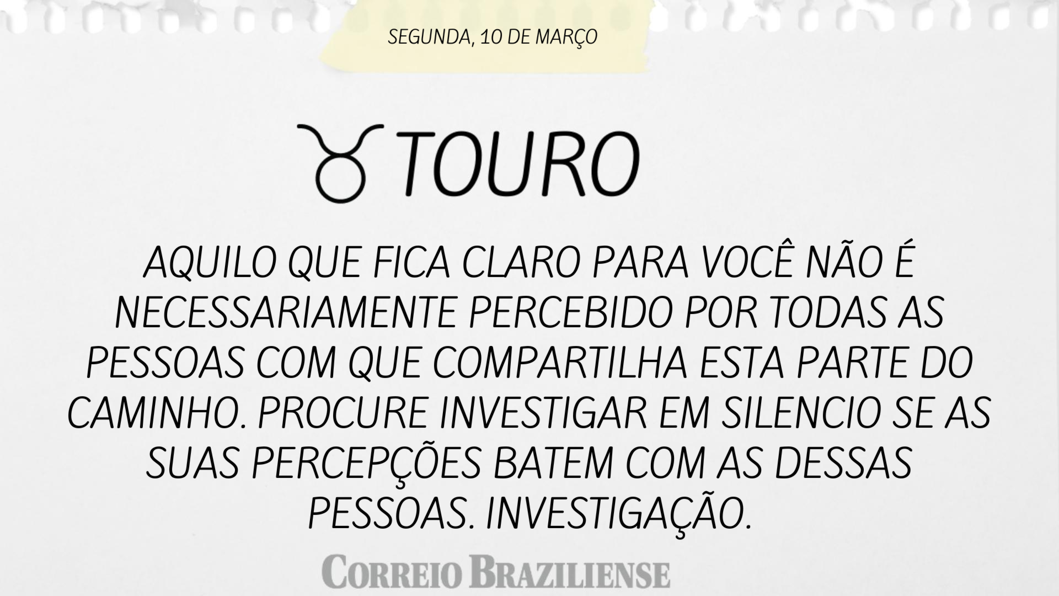 TOURO | 10 DE MAR&Atilde;?O