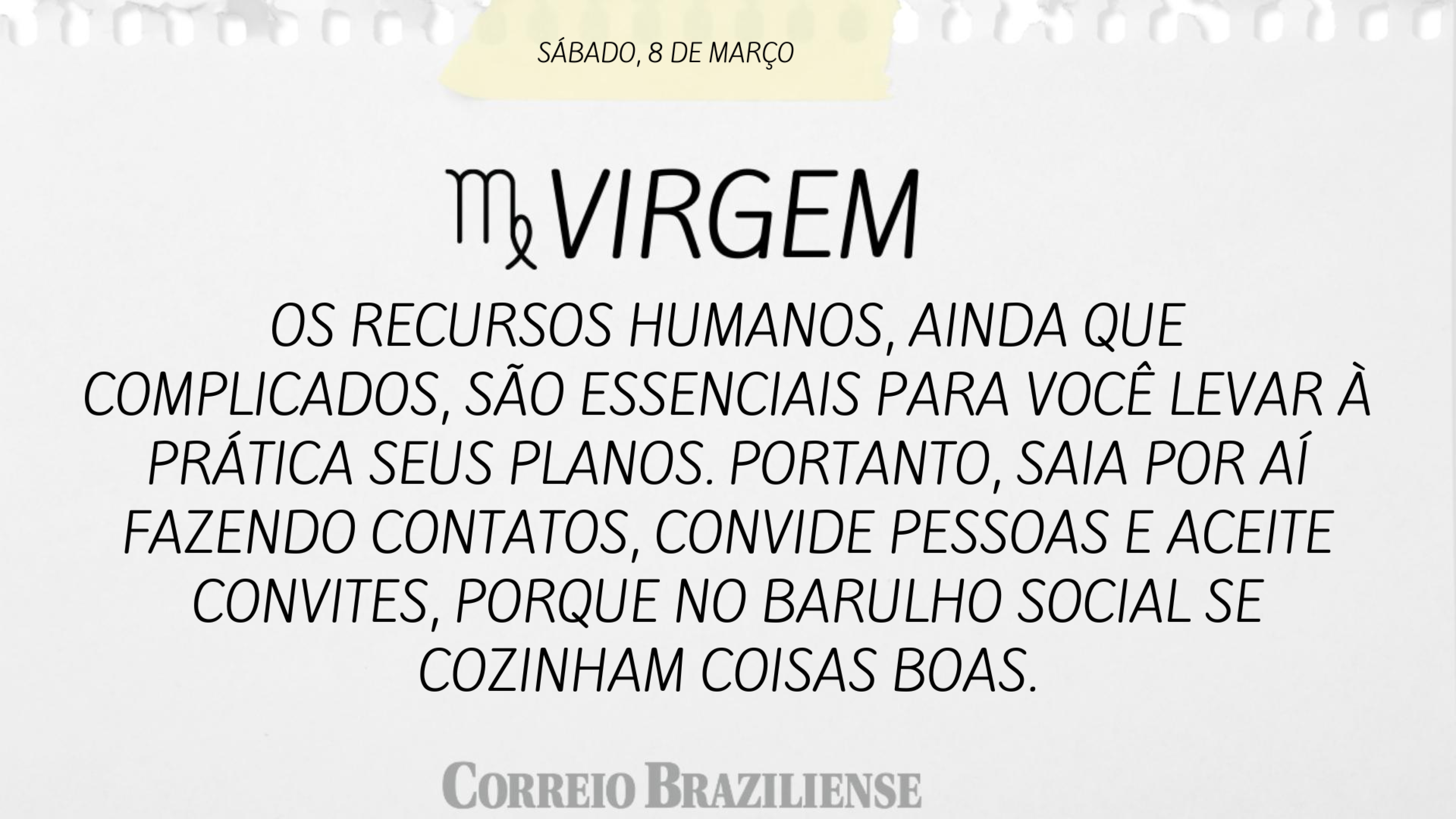 VIRGEM | 8 DE MAR&Ccedil;O