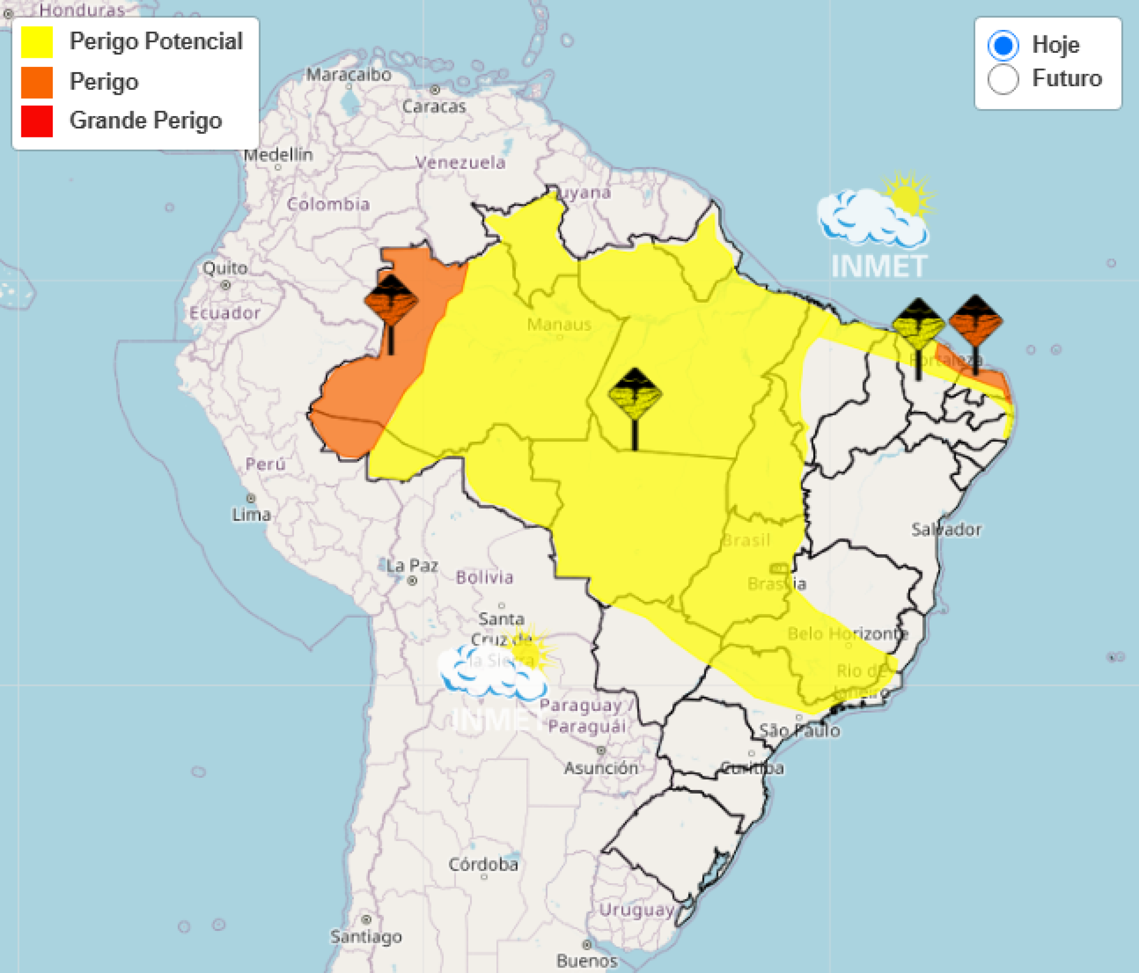 Inmet emite alerta de chuva forte e tempestade para 13 estados 