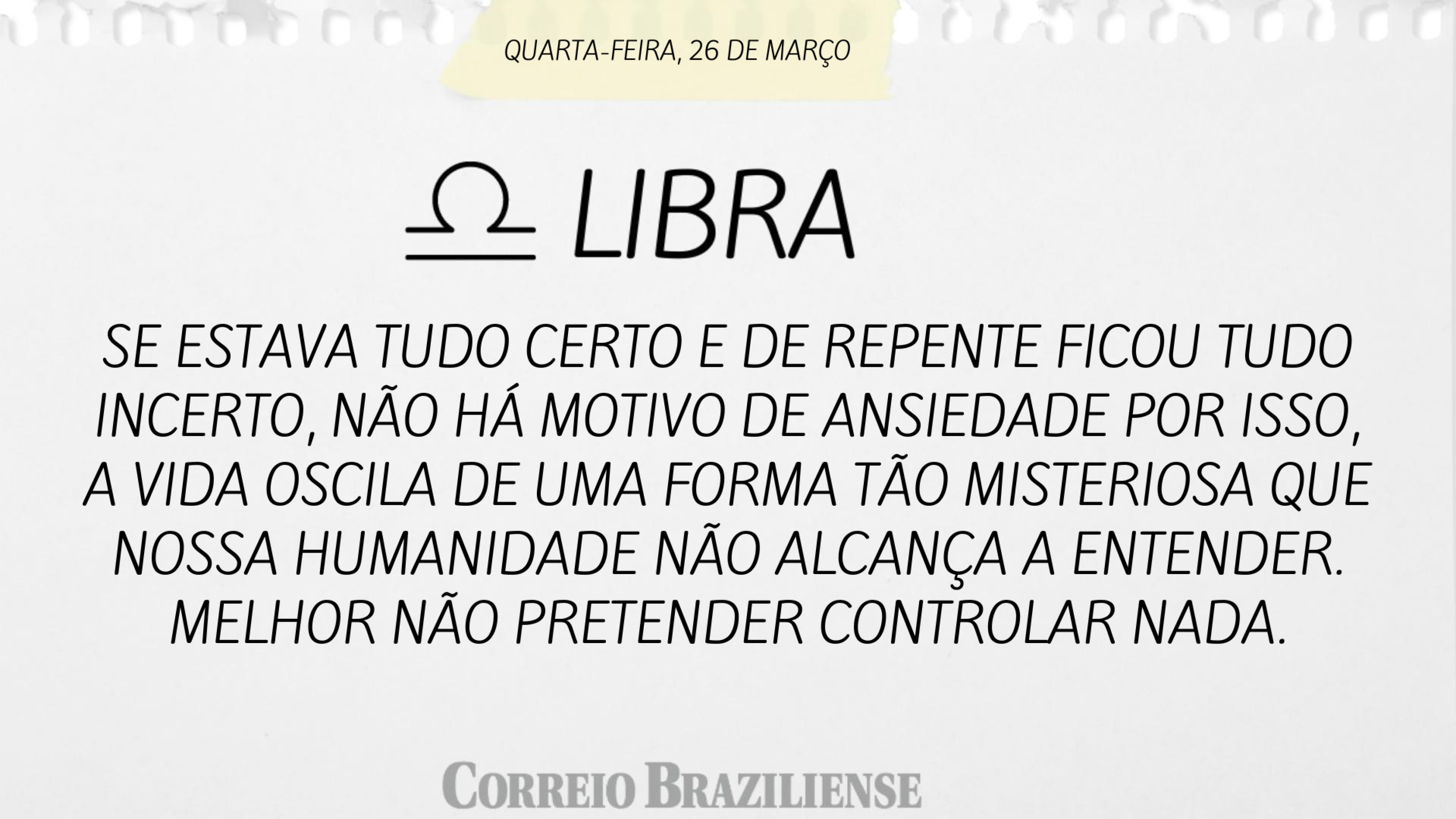 Libra | 26 de março