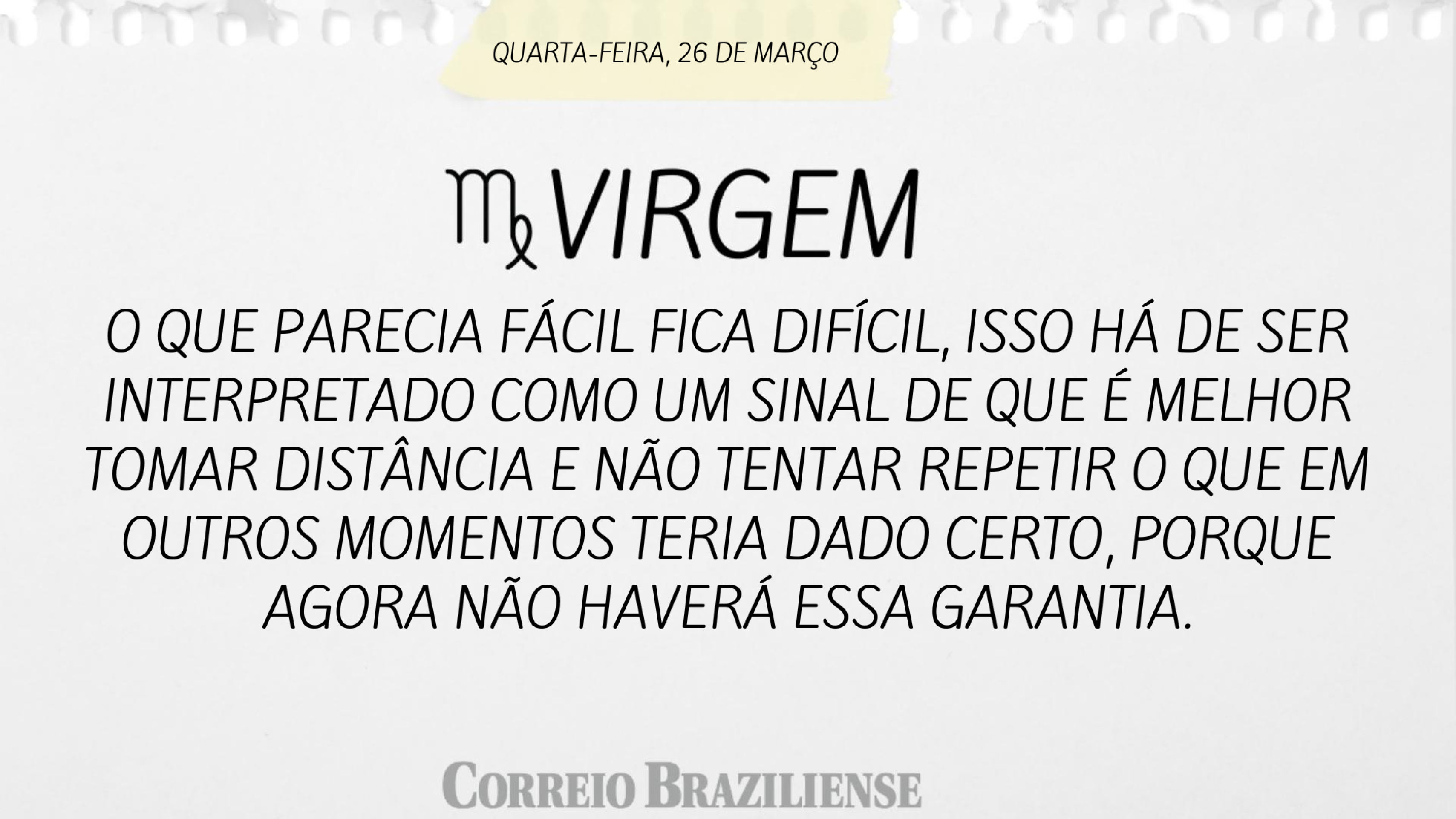 Virgem | 26 de março