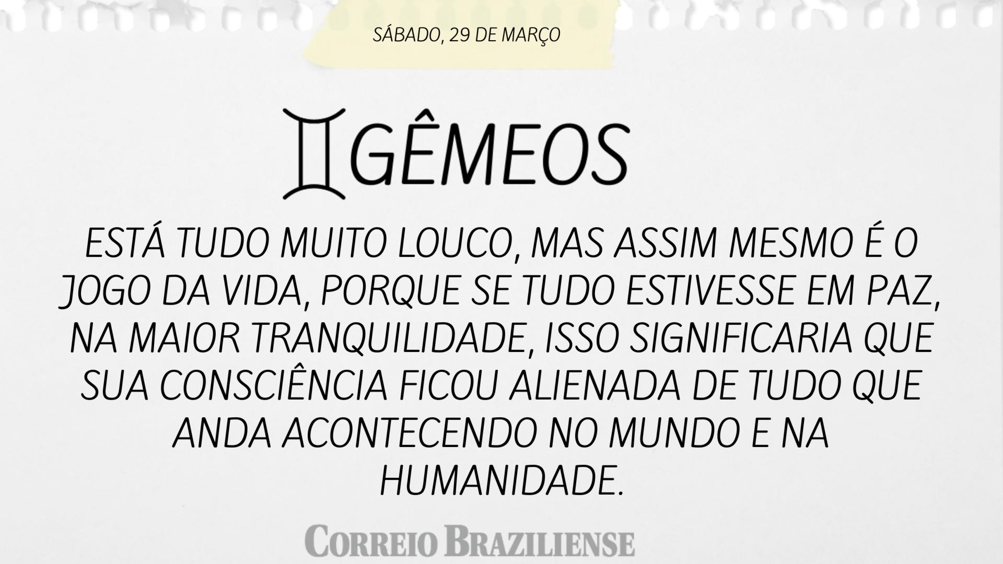 G&ecirc;meos | 29 de mar&ccedil;o