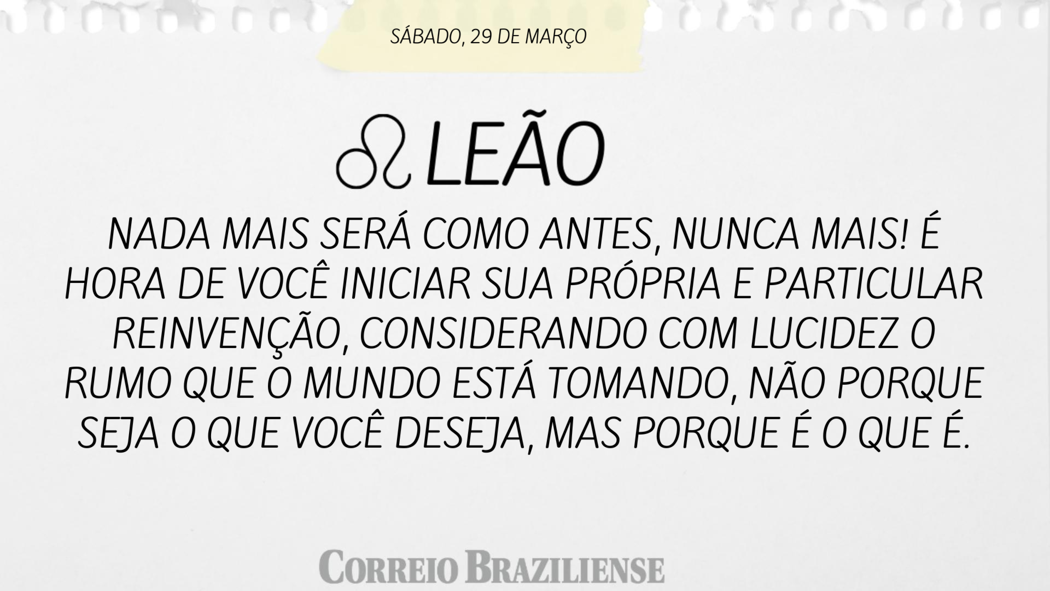 Le&atilde;o | 29 de mar&ccedil;o